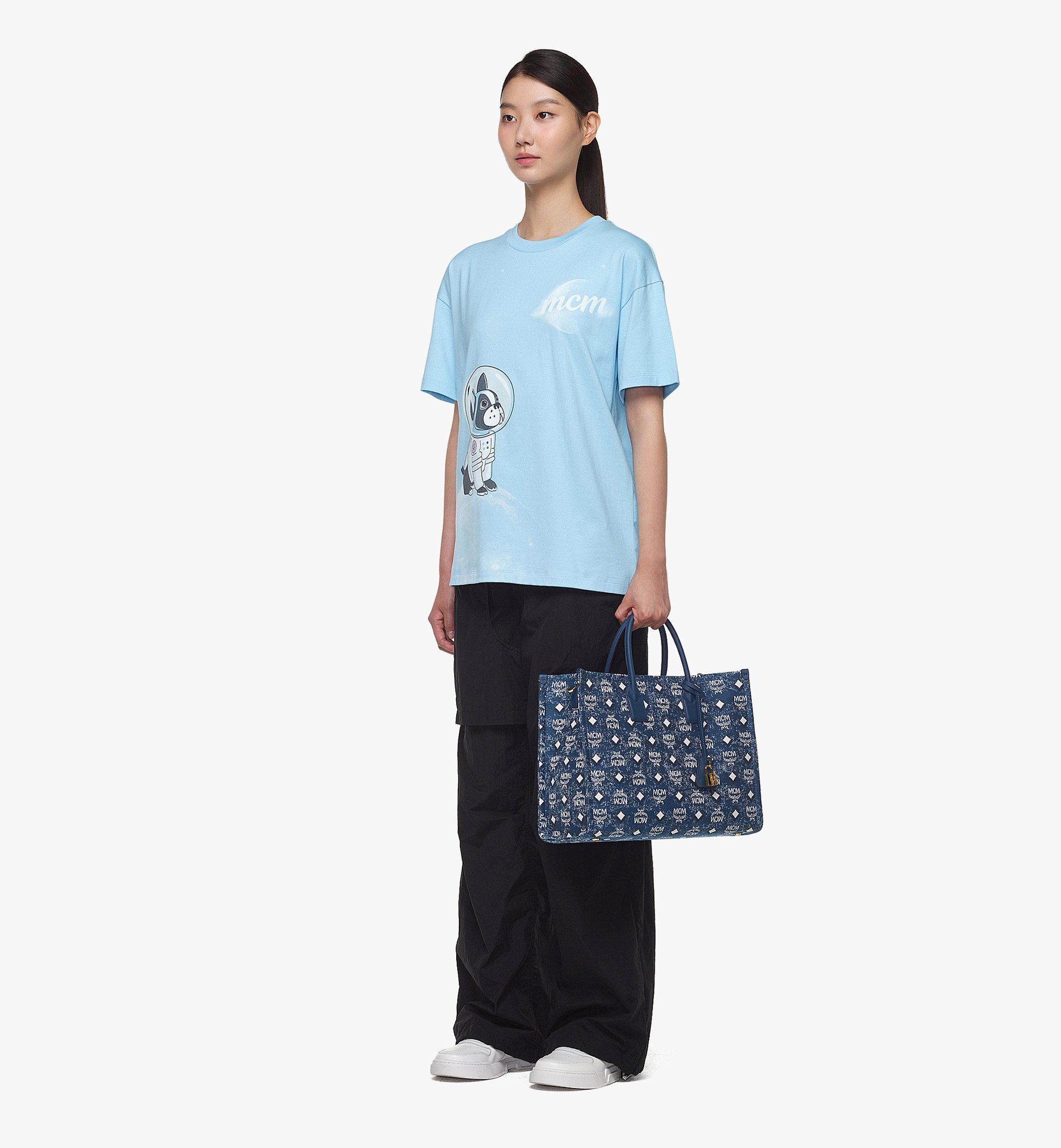 MCM 'münchen' Small Tote Bag in Blue