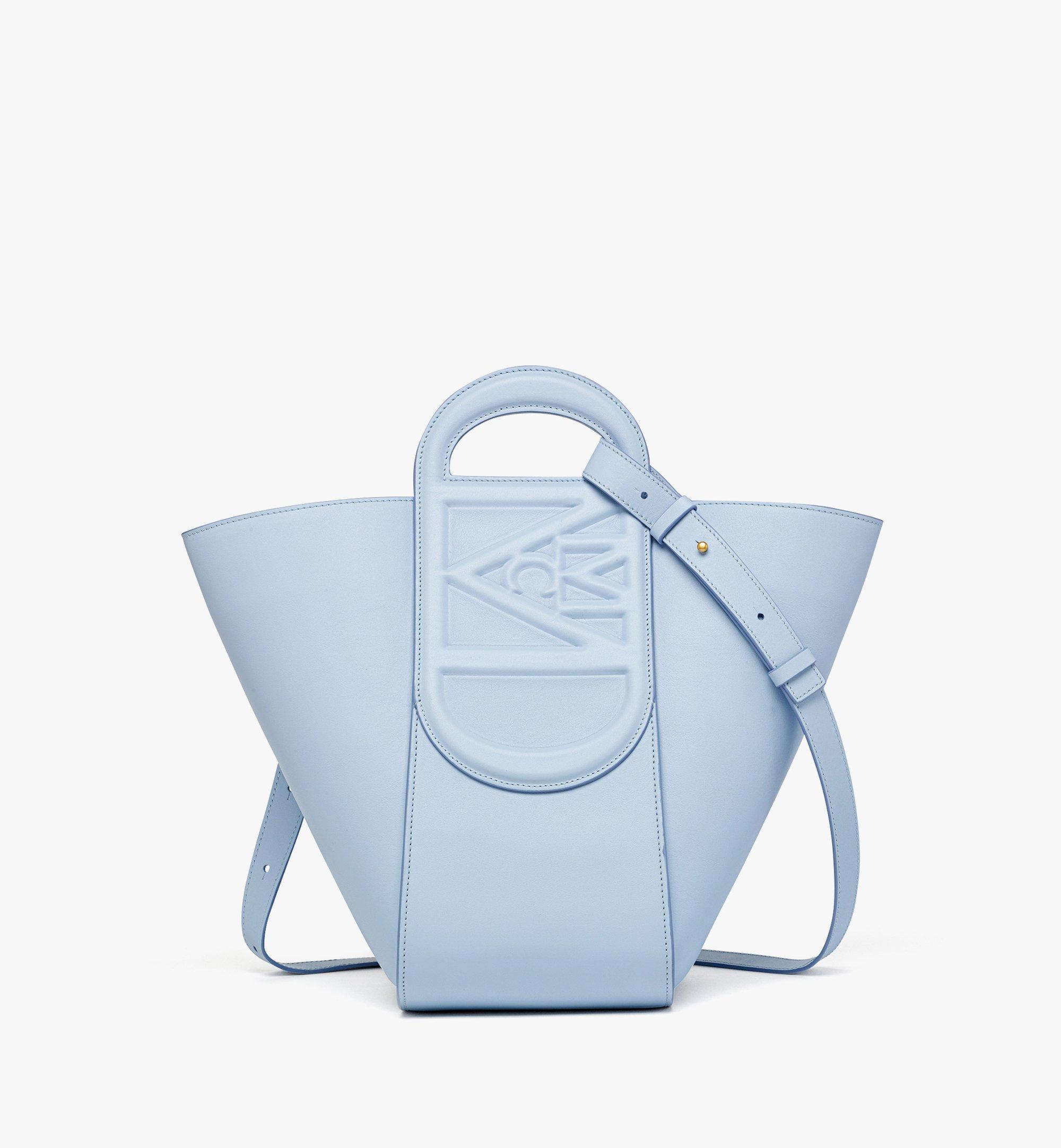 Large Mode Travia Tote in Spanish Nappa Leather Blue | MCM ®PT