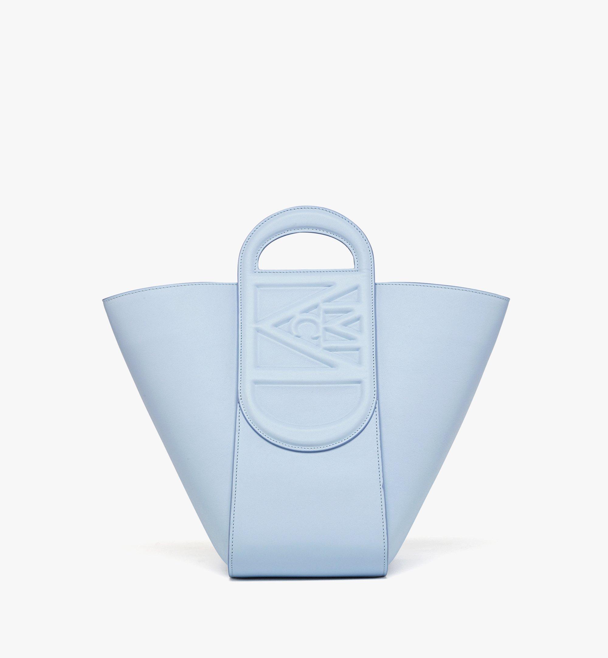Large Mode Travia Tote in Spanish Nappa Leather Blue | MCM ®PT