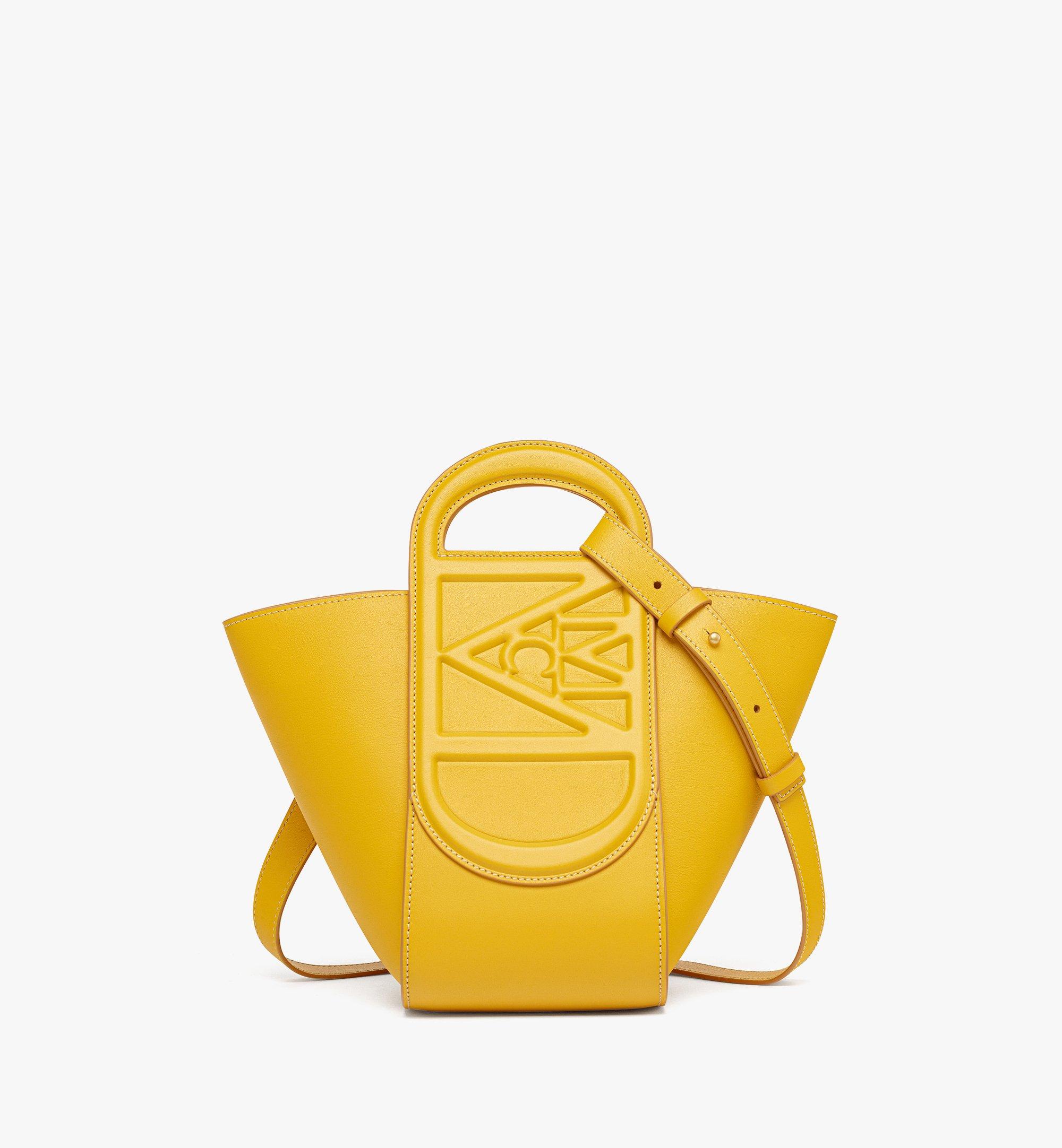 Mcm Mode Travia Tote in Spanish Nappa Leather Old Gold Leather