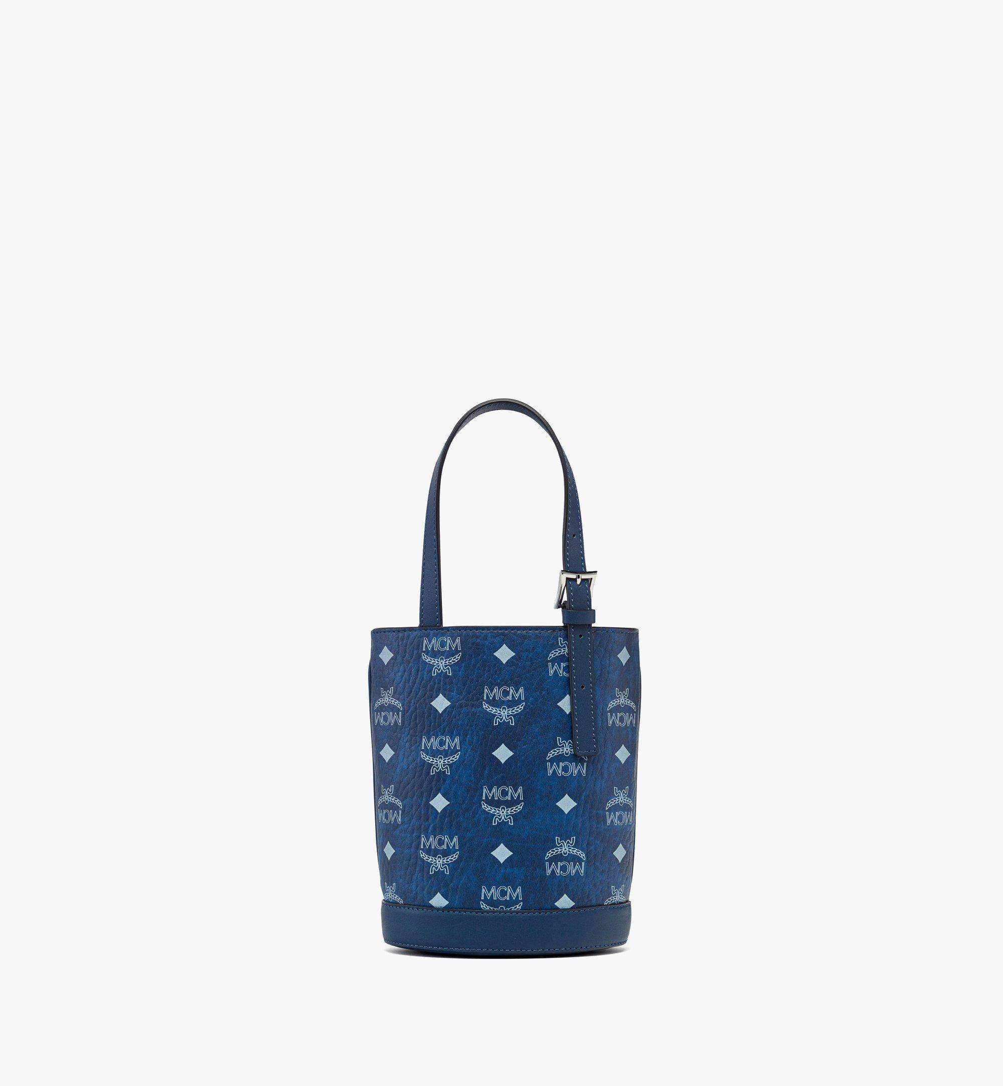 MCM Aren Bucket Tote in Visetos Blue MWTEATA011F001 Alternate View 3