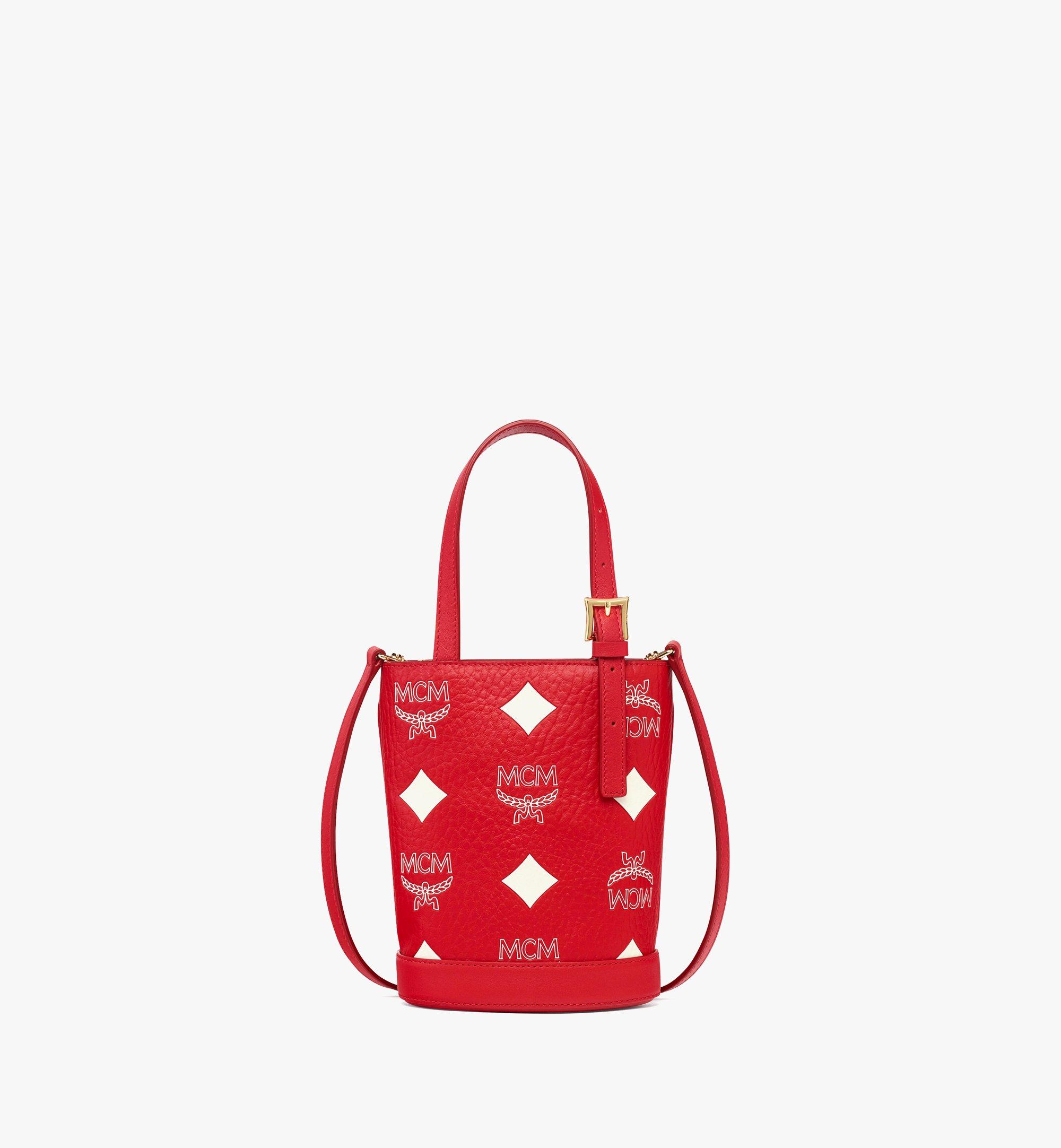 Mini Aren Bucket Tote in Maxi Visetos Red MCM US