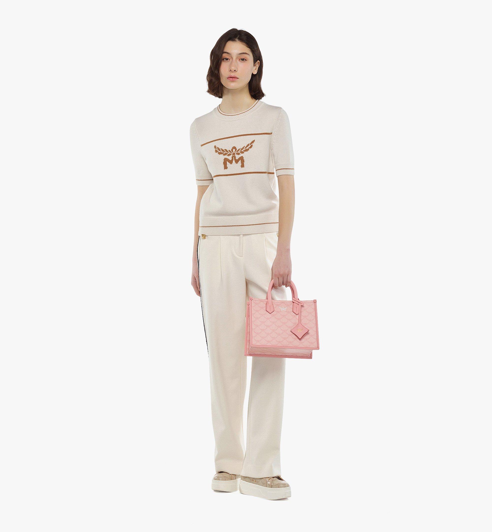 Mcm pink shopper online tote