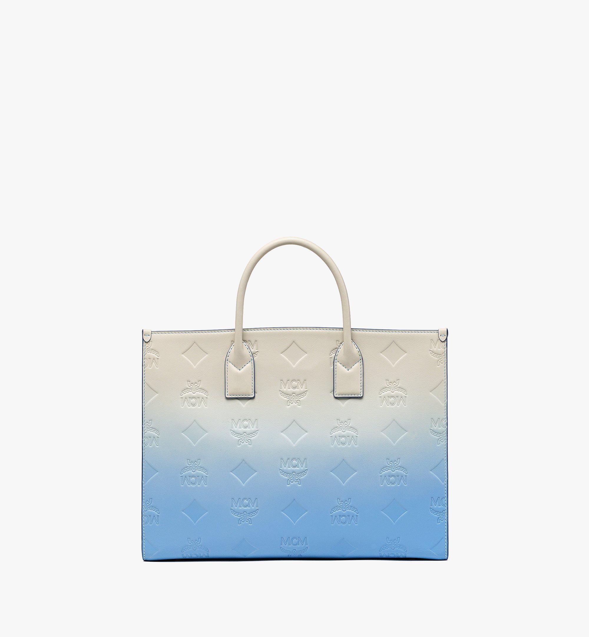 Blue mcm hot sale tote bag