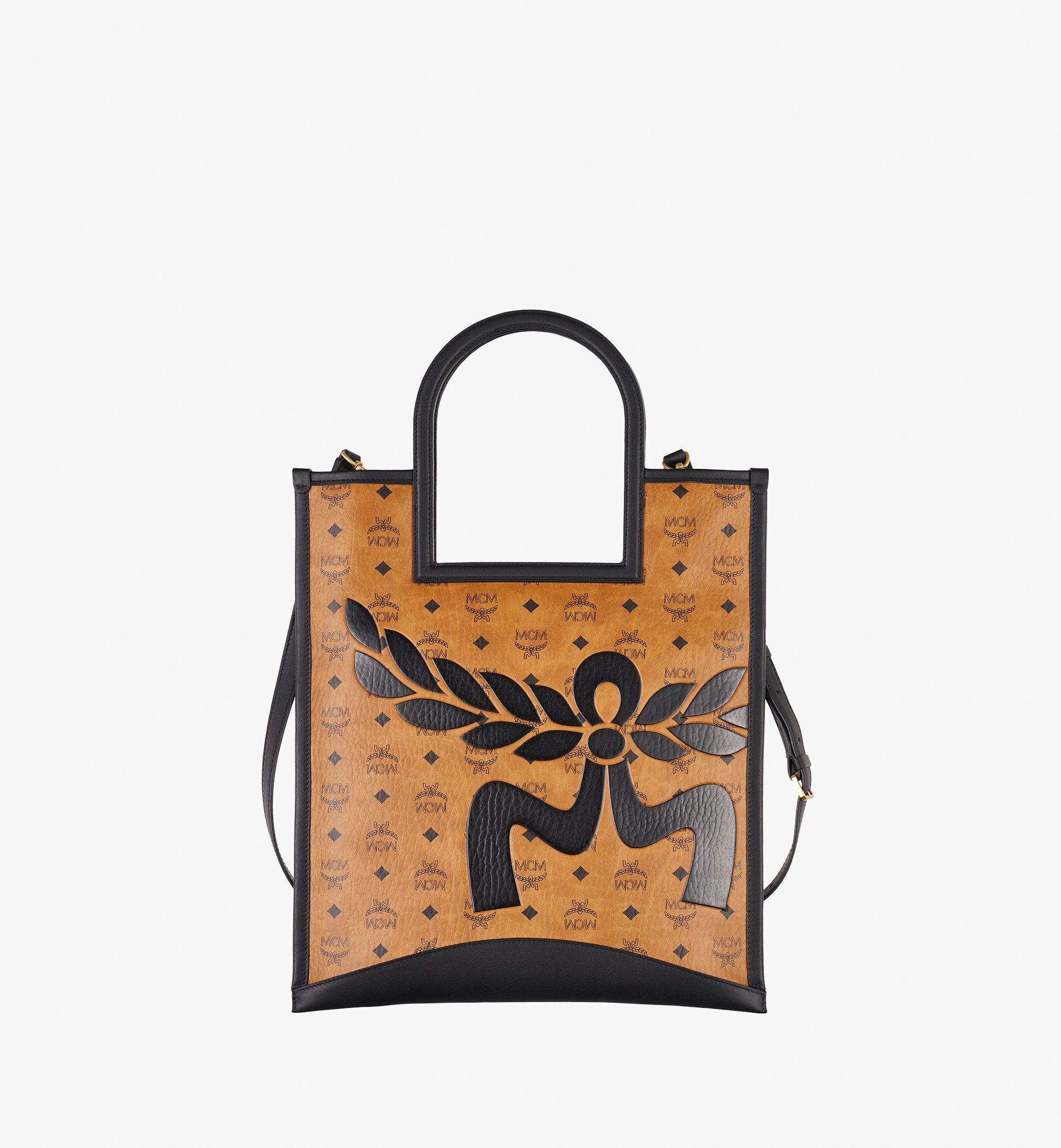 Mcm cognac online tote