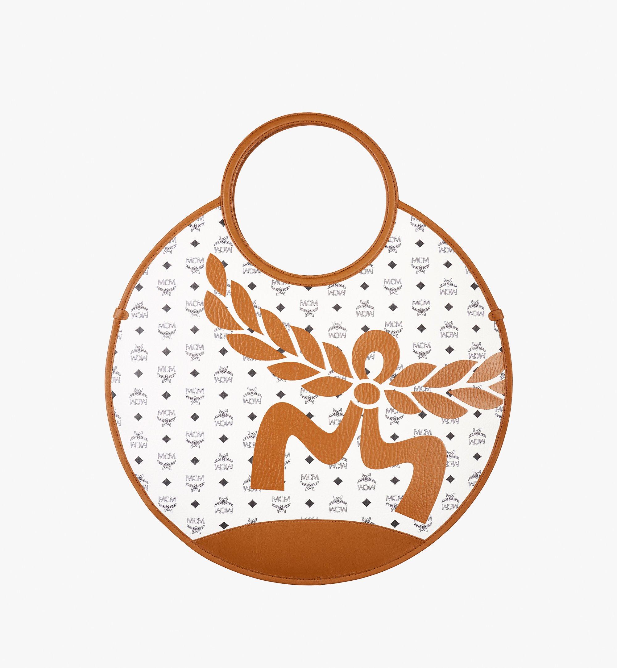 MCM Aren Fold Tote in Mega Laurel Visetos White MWTESTA06WT001 Alternate View 1