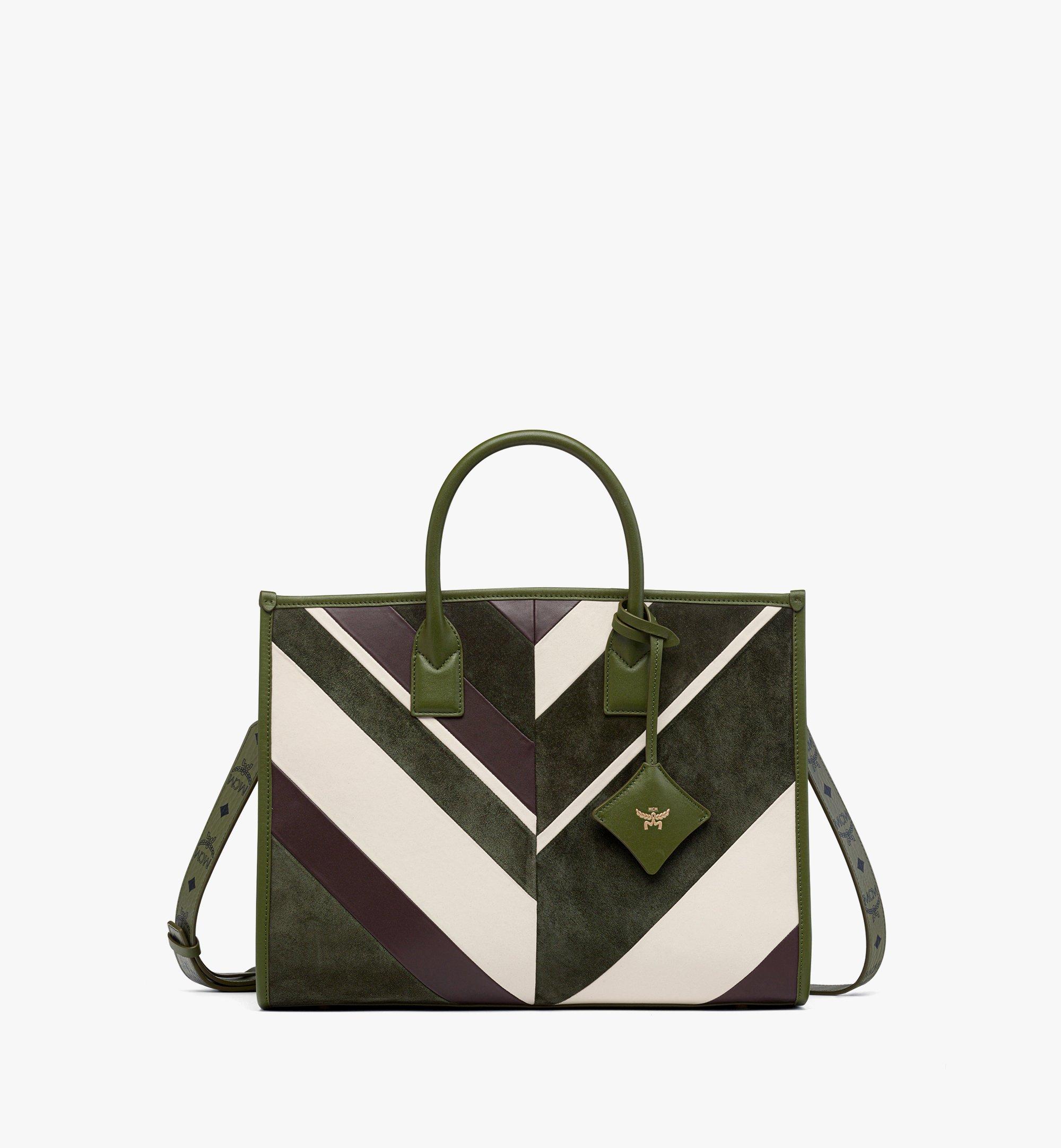 München Tote in Mega Herringbone Suede