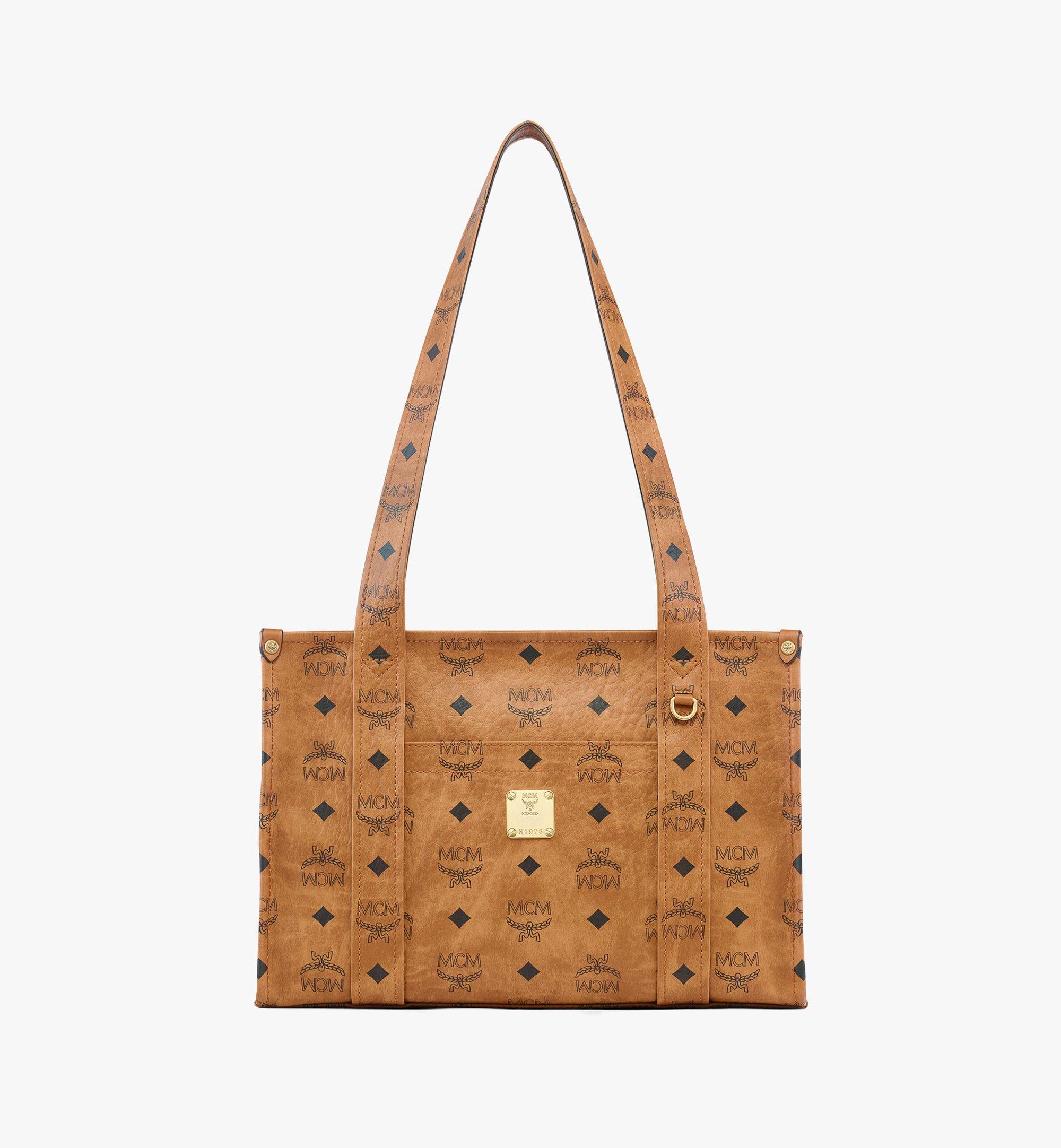  Small Aren School Tote in Visetos Cognac | MCM ®TH