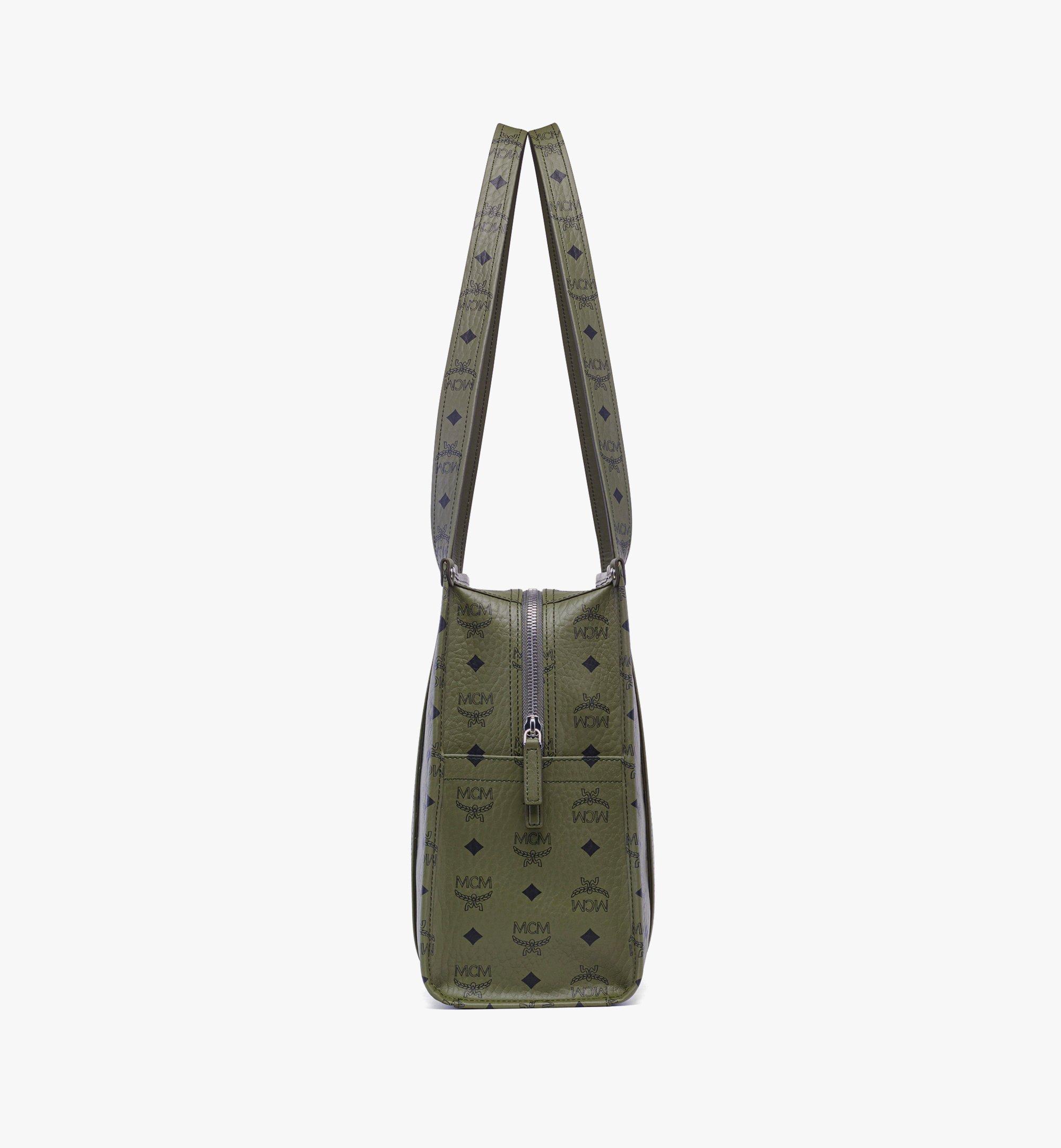 MCM Aren School Tote in Visetos Green MWTFATA02K8001 Alternate View 1
