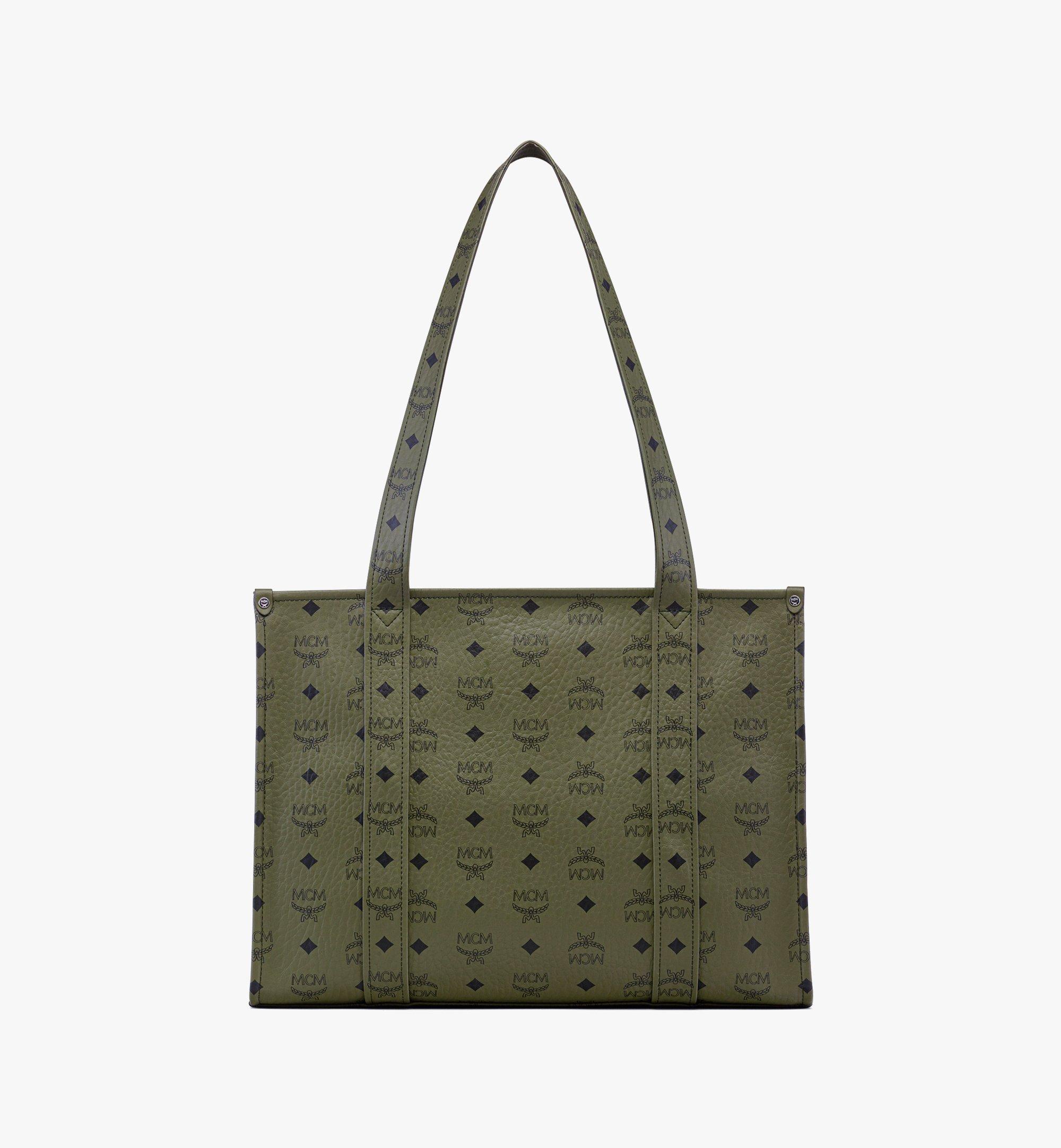 MCM Aren School Tote in Visetos Green MWTFATA02K8001 Alternate View 3