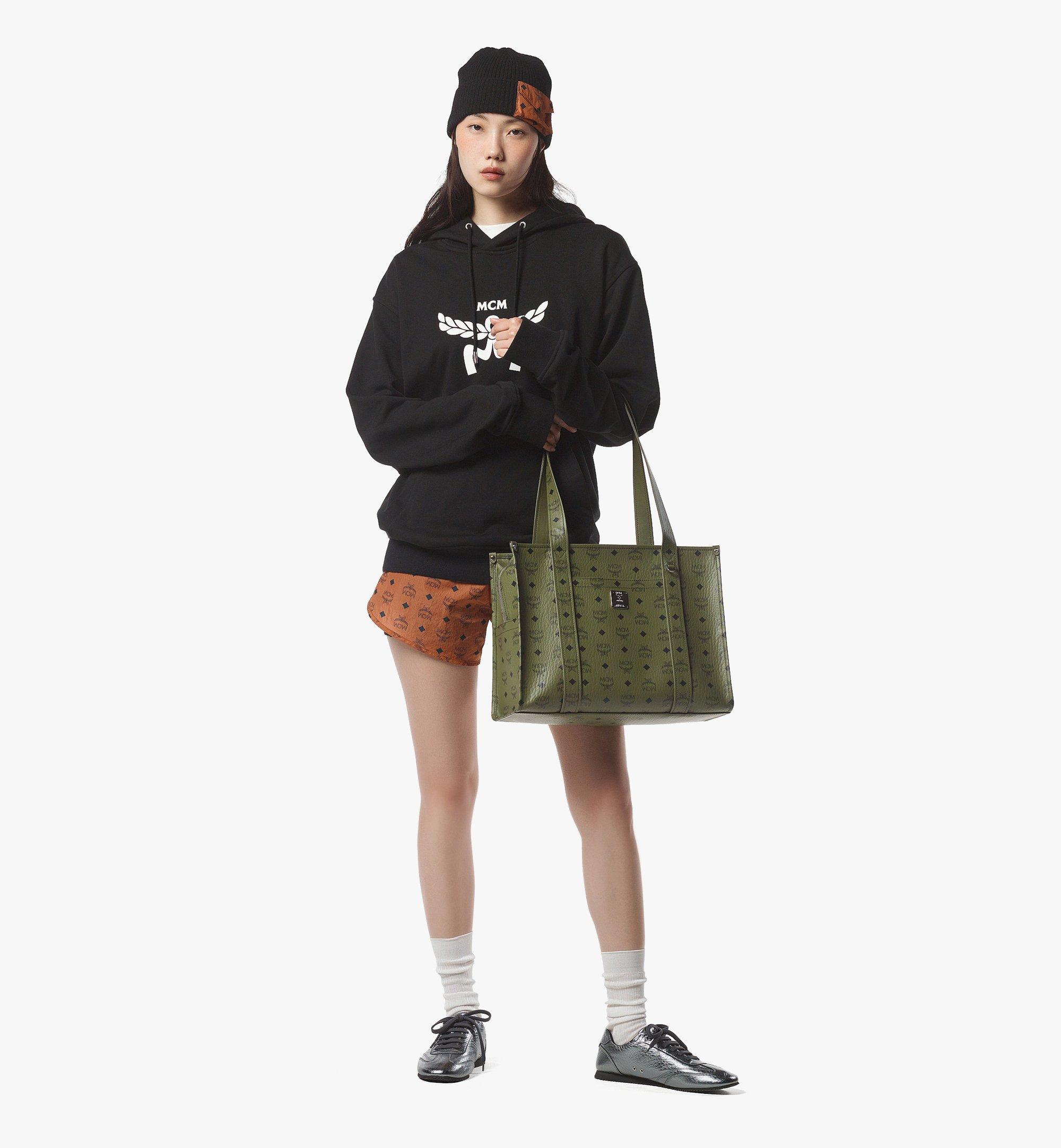 MCM Aren School Tote in Visetos Green MWTFATA02K8001 Alternate View 4
