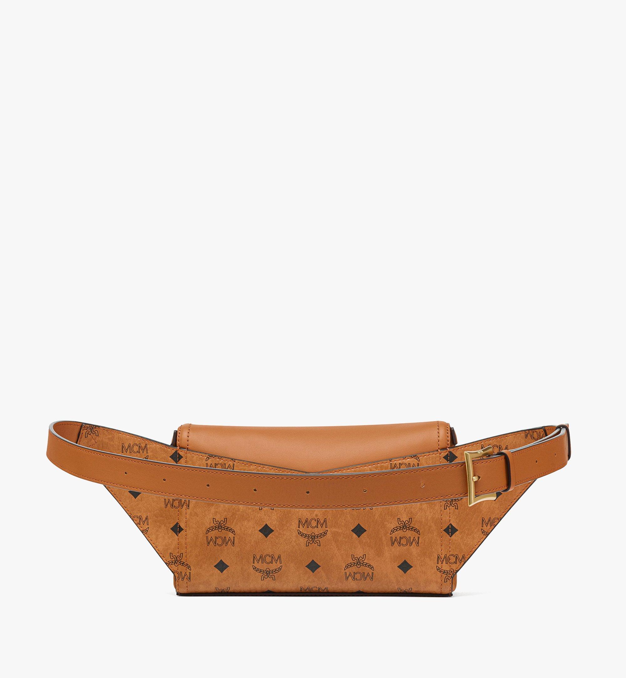 MCM กระเป๋าคาดเอว Diamond 3D ทำจาก Leather Mix ลาย Visetos Cognac MWZFSAK04CO001 มุมมองอื่น 3