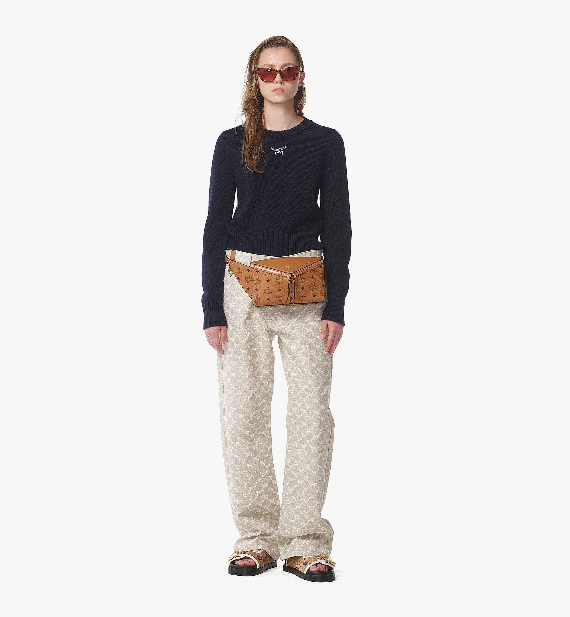 Small Diamond 3D Belt Bag in Visetos Leather Mix Cognac