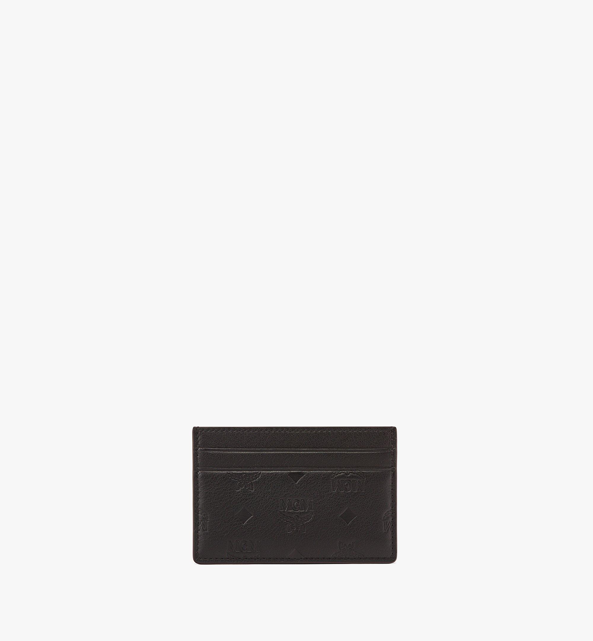 black leather card case