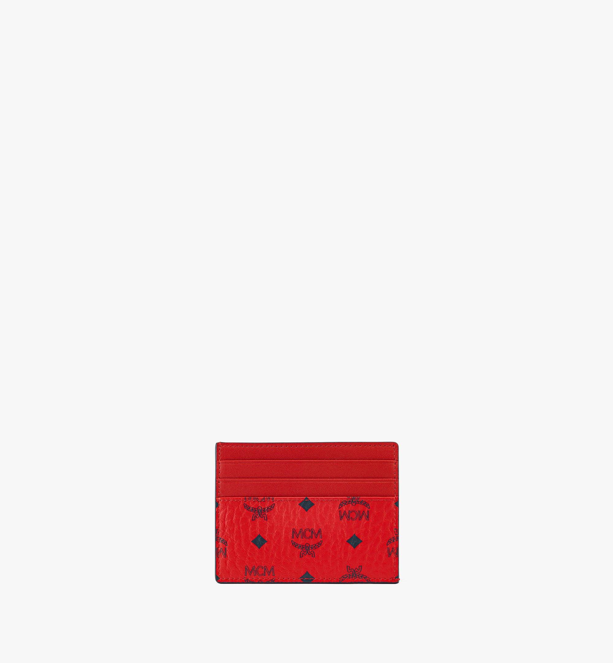 MCM Card Case in Visetos Original Red MXAAAVI02XC001 Alternate View 1