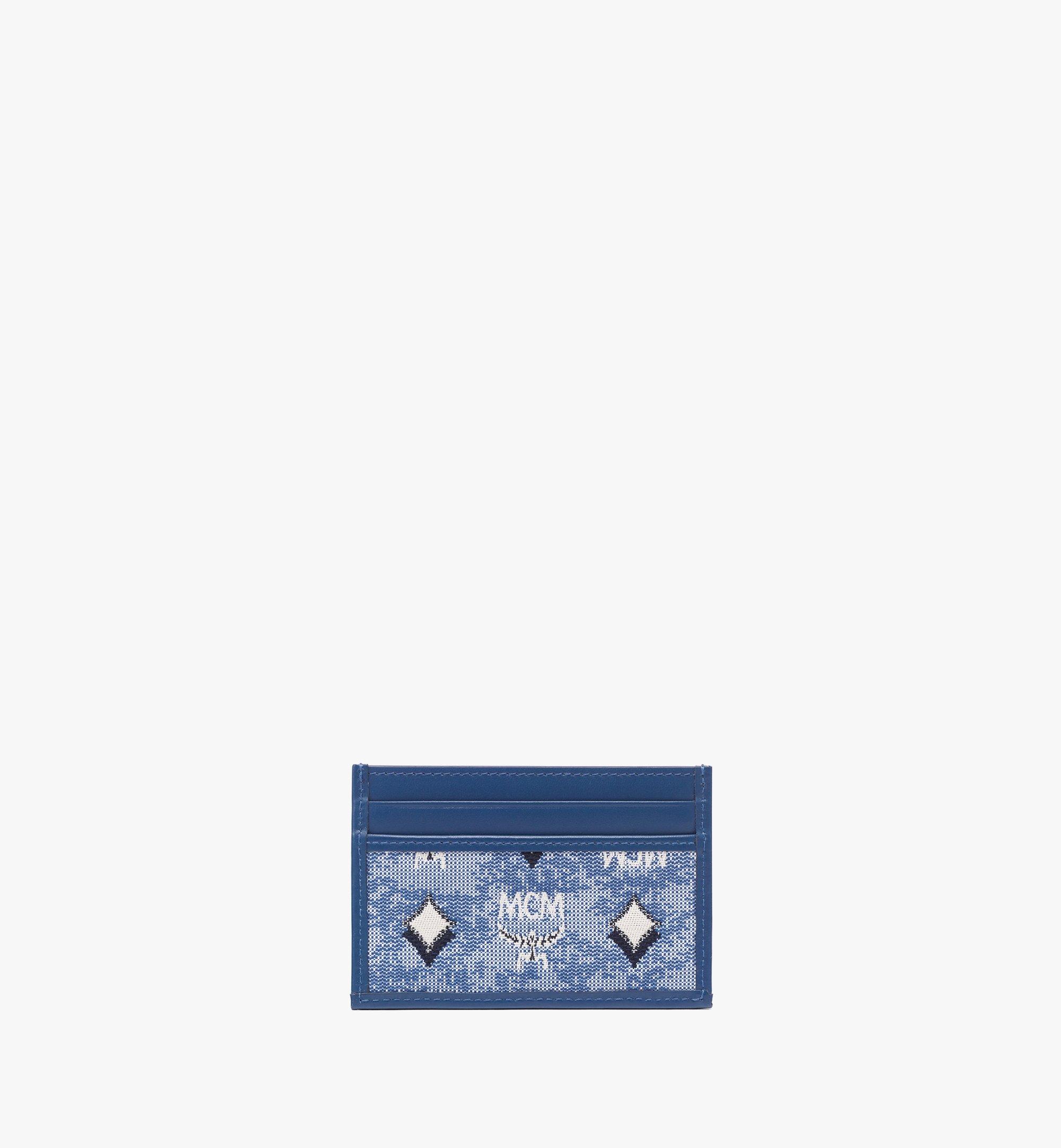 MCM Aren Card Case in Vintage Monogram Jacquard Blue MXACATA01LU001 Alternate View 1