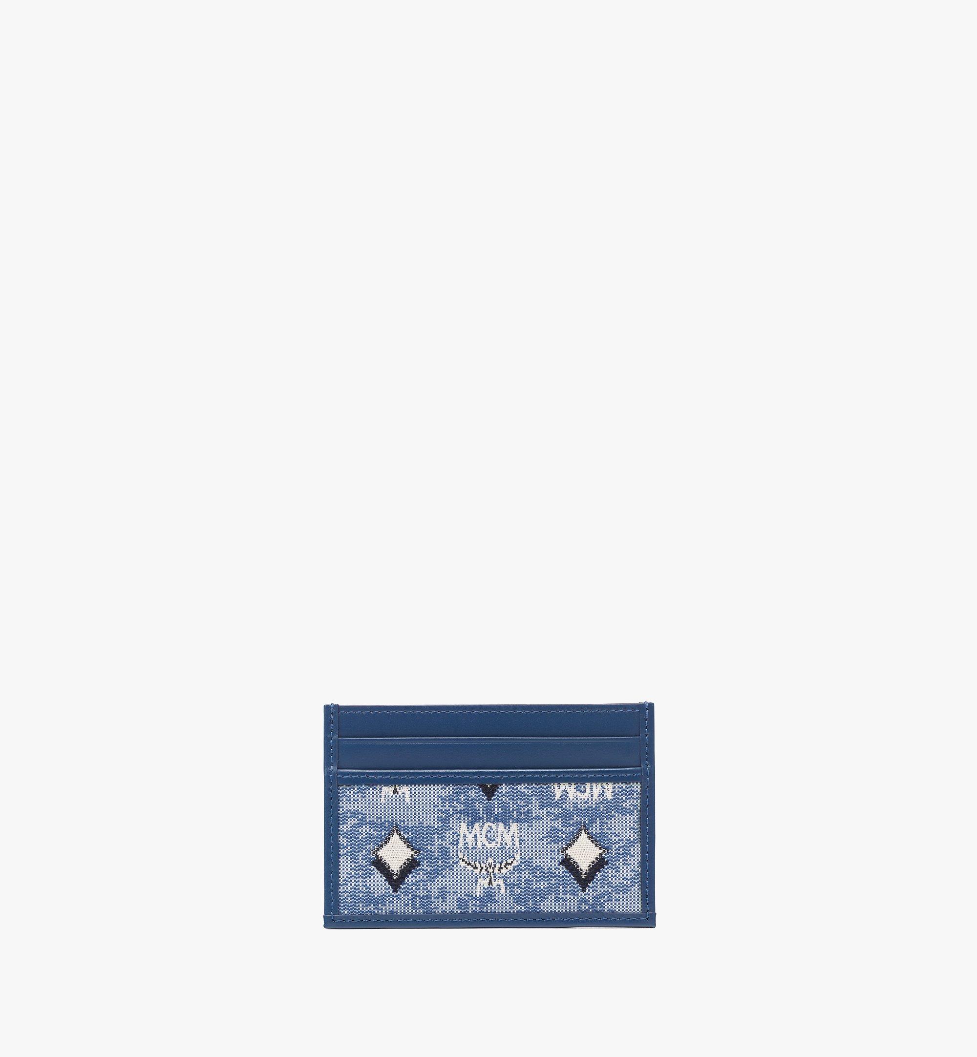 MCM Aren Card Case in Vintage Monogram Jacquard Blue MXACATA01LU001 Alternate View 2