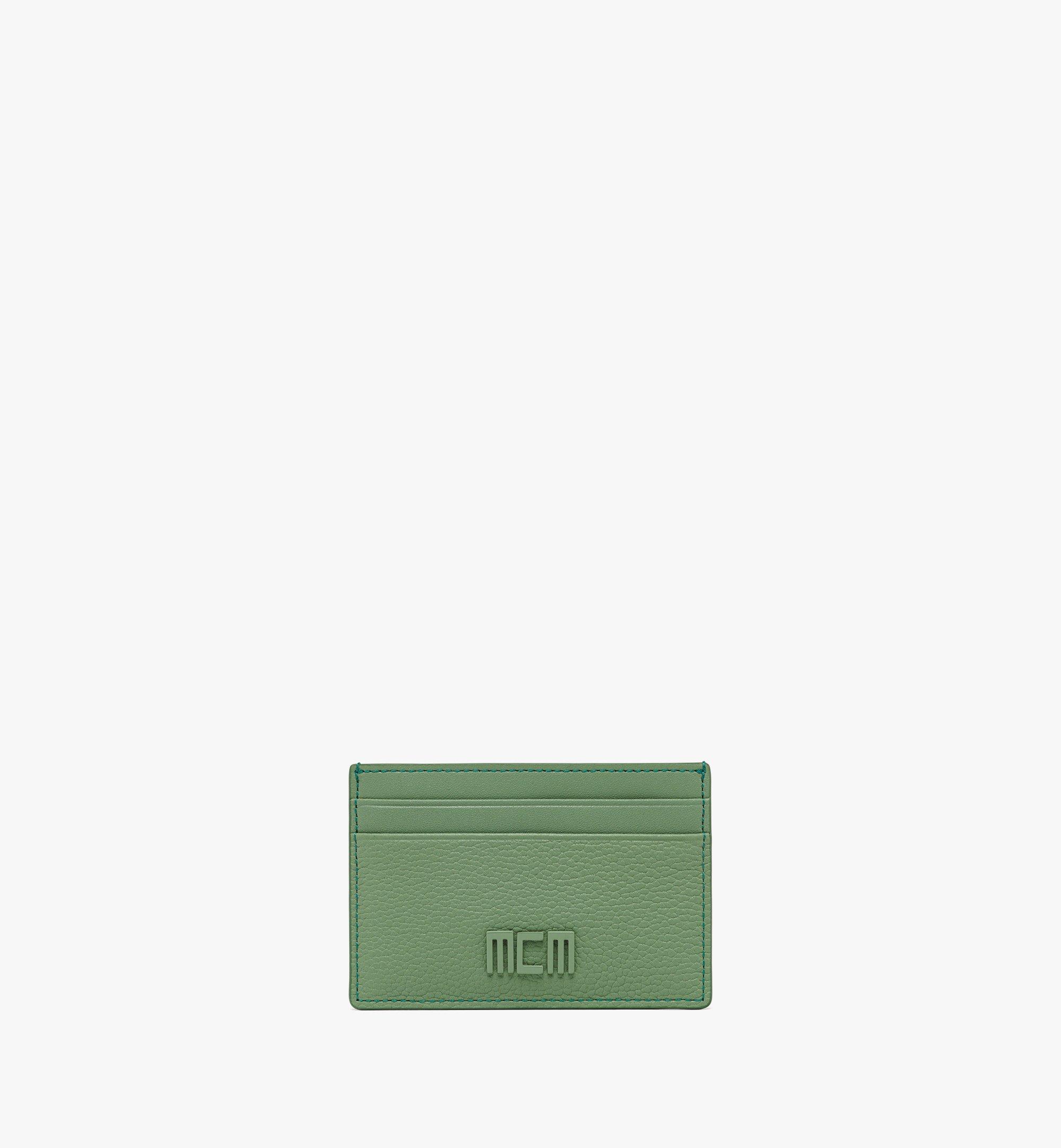 MCM MCM Tech Card Case in Spanish Leather Green MXACATC01JZ001 Alternate View 1