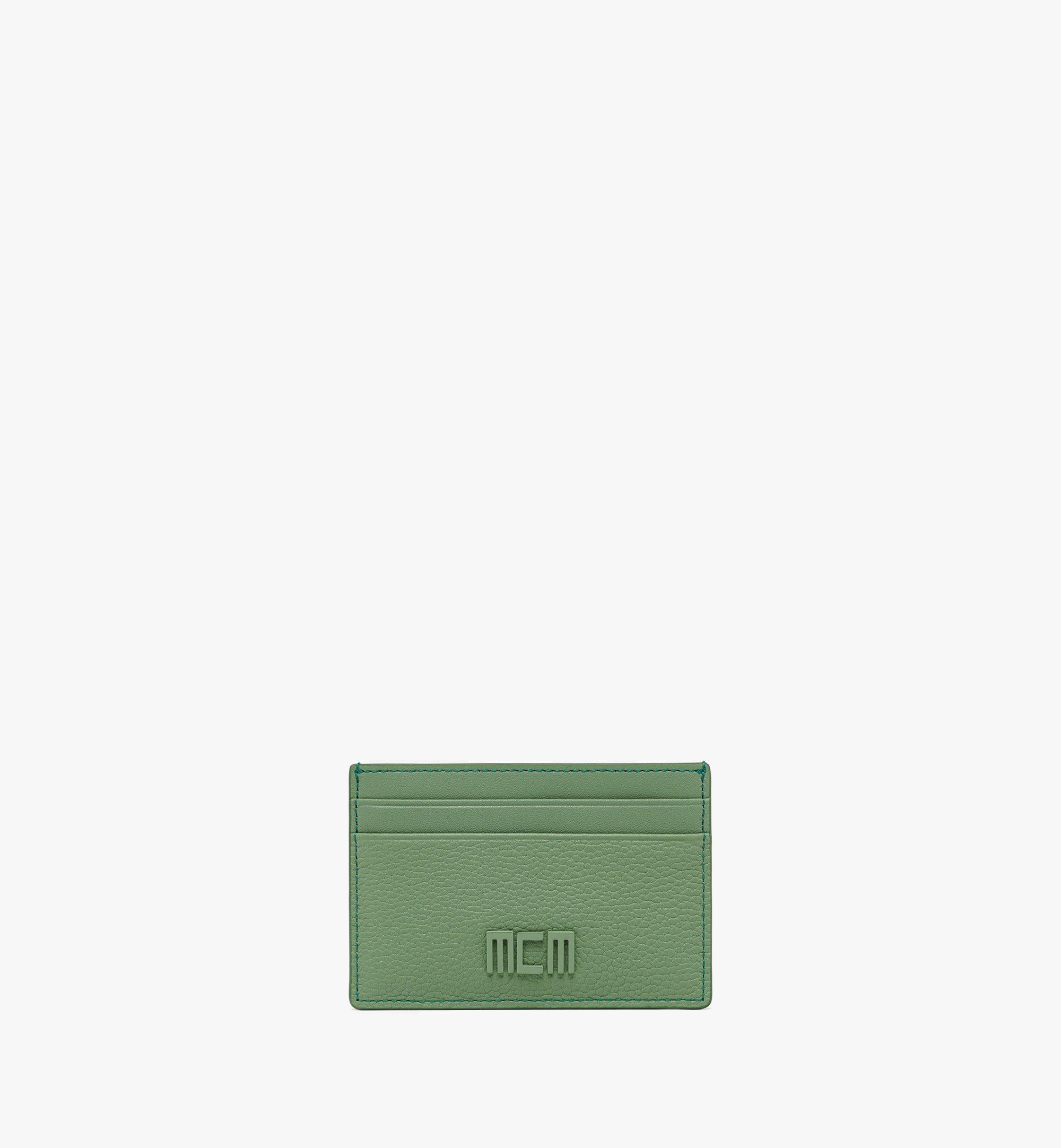 Mcm Tech Card Case In Spanish Leather In Loden Frost