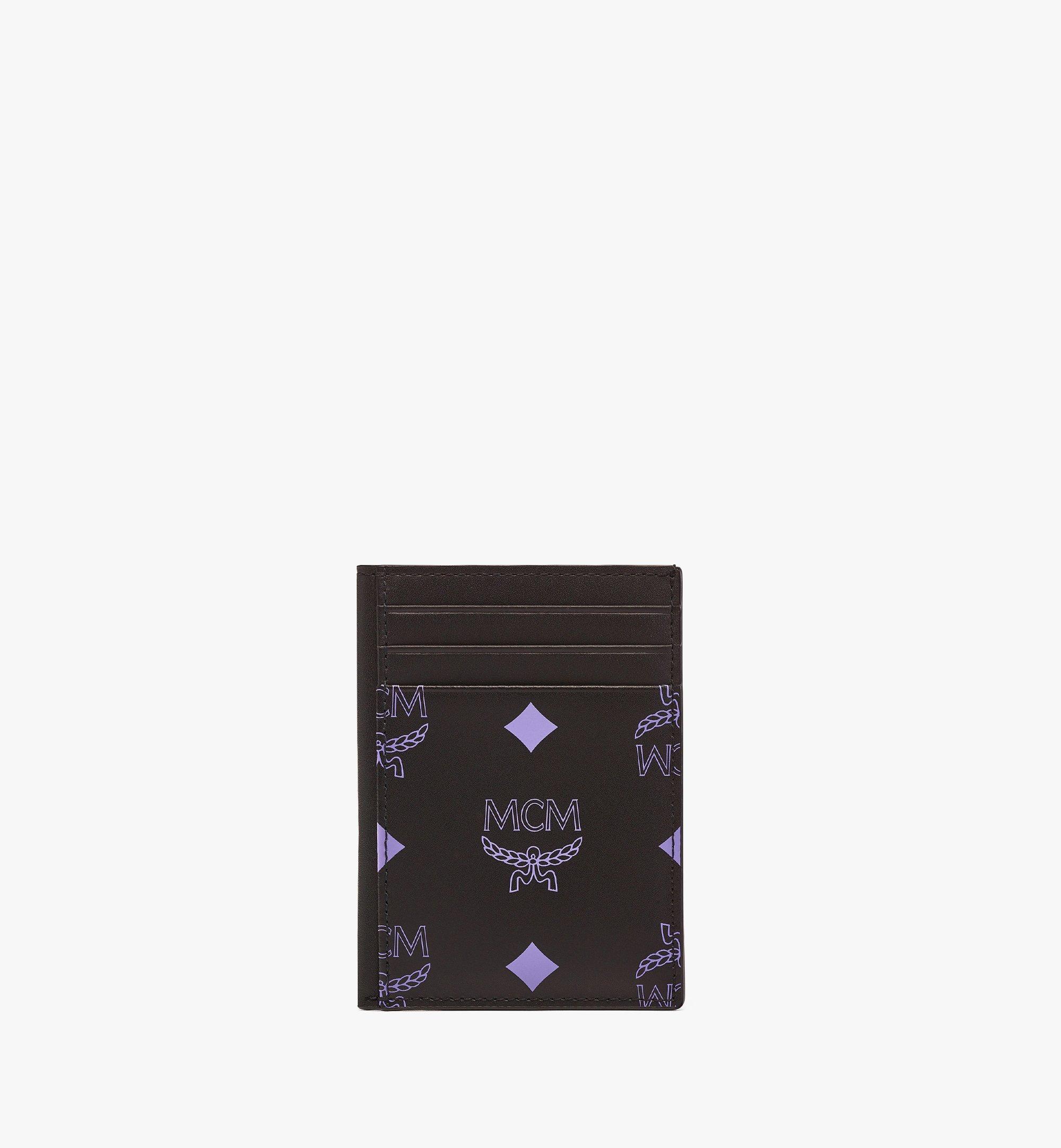 MCM N/S Card Case in Color Splash Logo Leather Purple MXACSSX01U4001 Alternate View 1