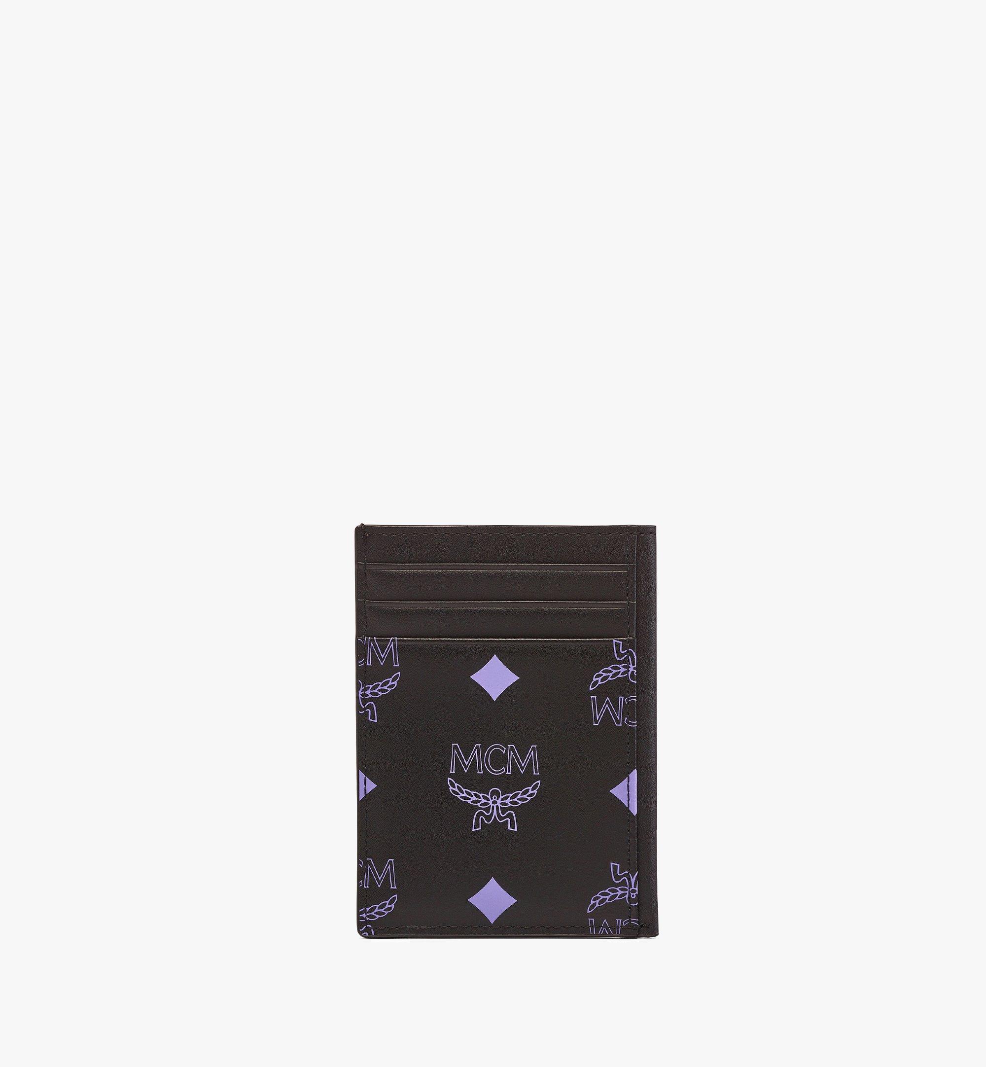 MCM N/S Card Case in Color Splash Logo Leather Purple MXACSSX01U4001 Alternate View 2