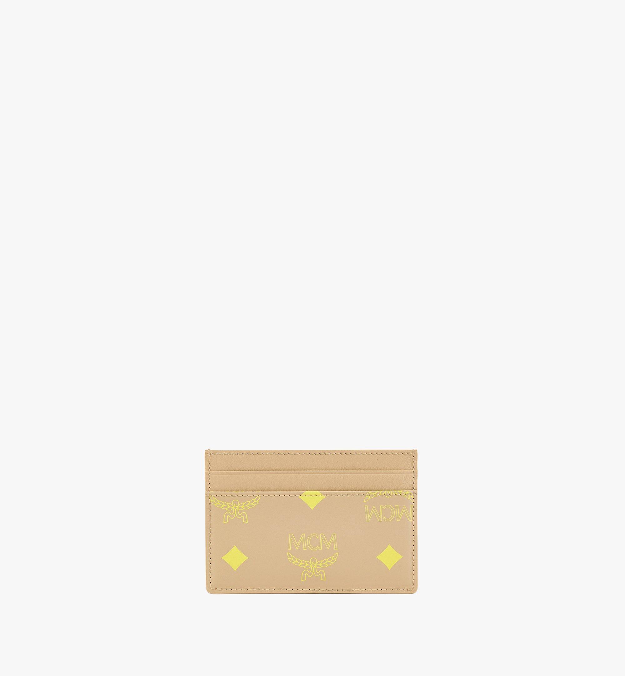 MCM M Pup Card Case in Color Splash Logo Leather Beige MXACSSX02I6001 Alternate View 2