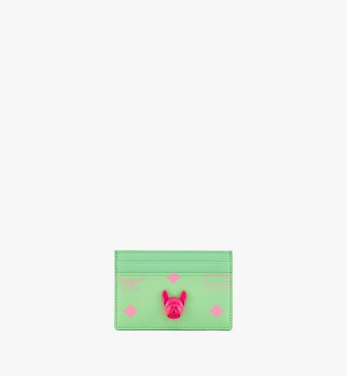 M Pup Card Case in Color Splash Logo Leather