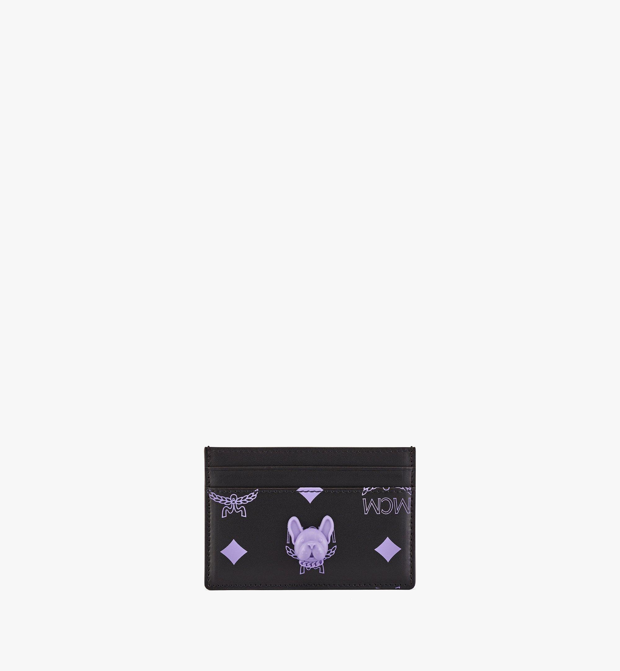 MCM M Pup Card Case in Color Splash Logo Leather Purple MXACSSX02U4001 Alternate View 1