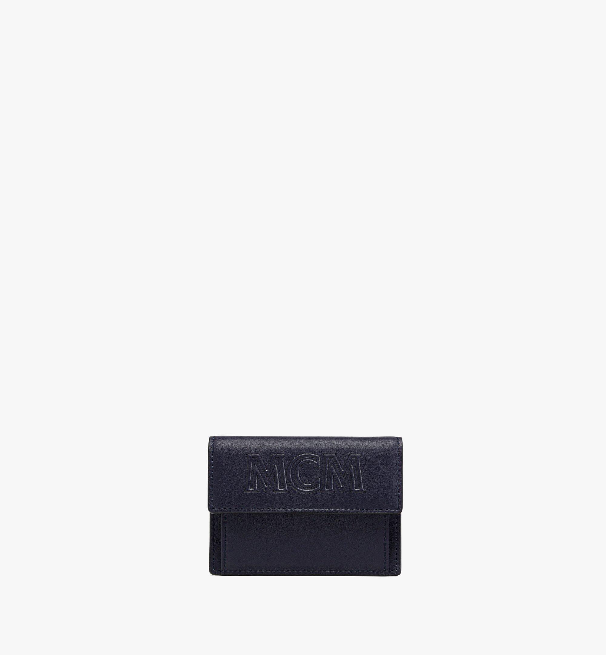 MCM Wallet - Key Pouch Logo Leather - Black Purple