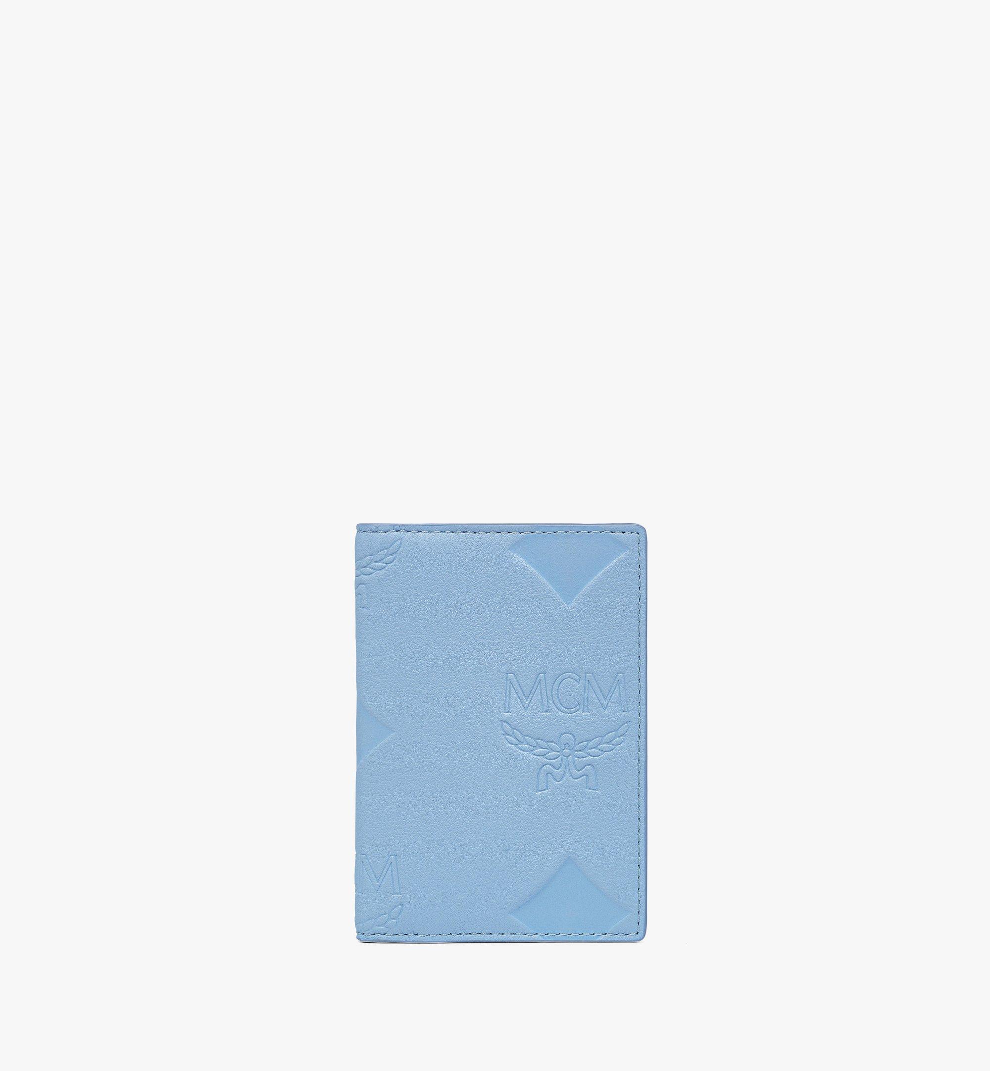 MCM Porte-cartes à deux volets Aren en cuir monogrammé Maxi Blue MXADATA04L8001 Plus de photos 1