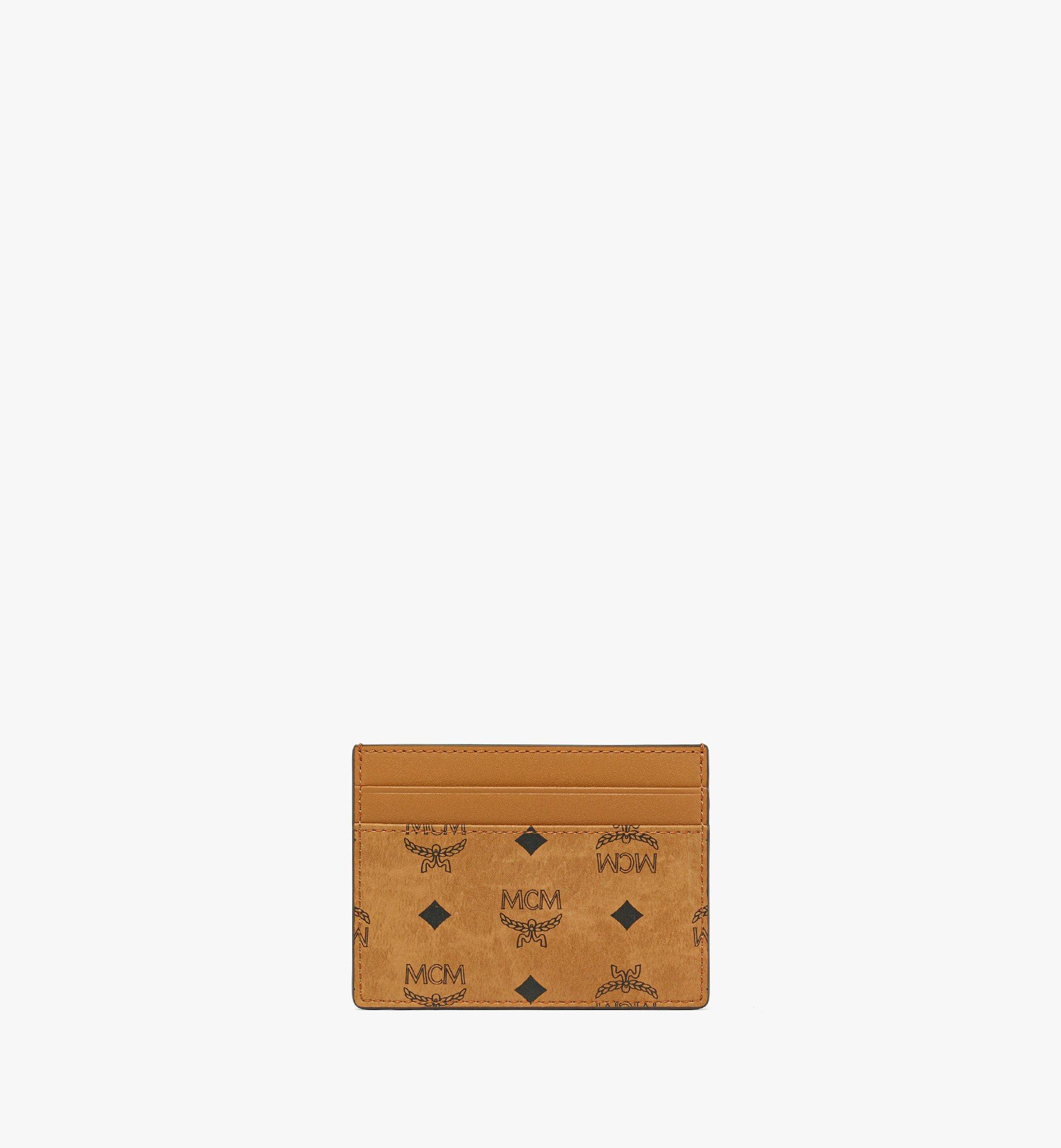 Mcm Aren Card Case In Visetos In Brown