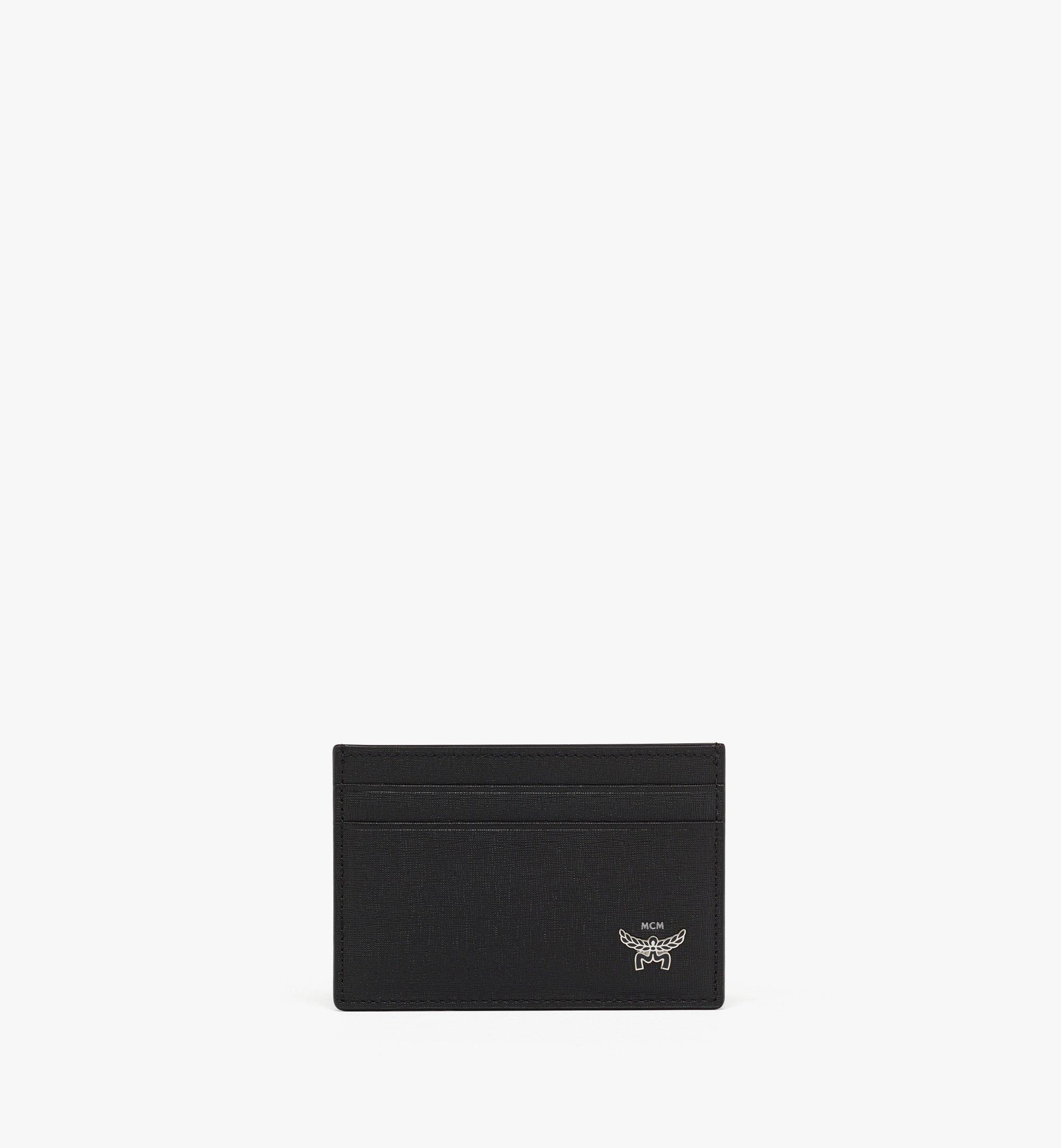 MCM Himmel Card Case in Embossed Leather Black MXAEAAC01BK001 Alternate View 1