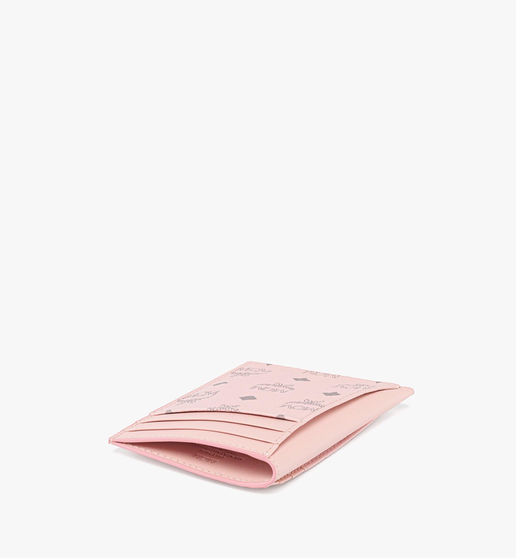 MCM N/S Card Case in Visetos Pink MXAEATA01QH001 Alternate View 1