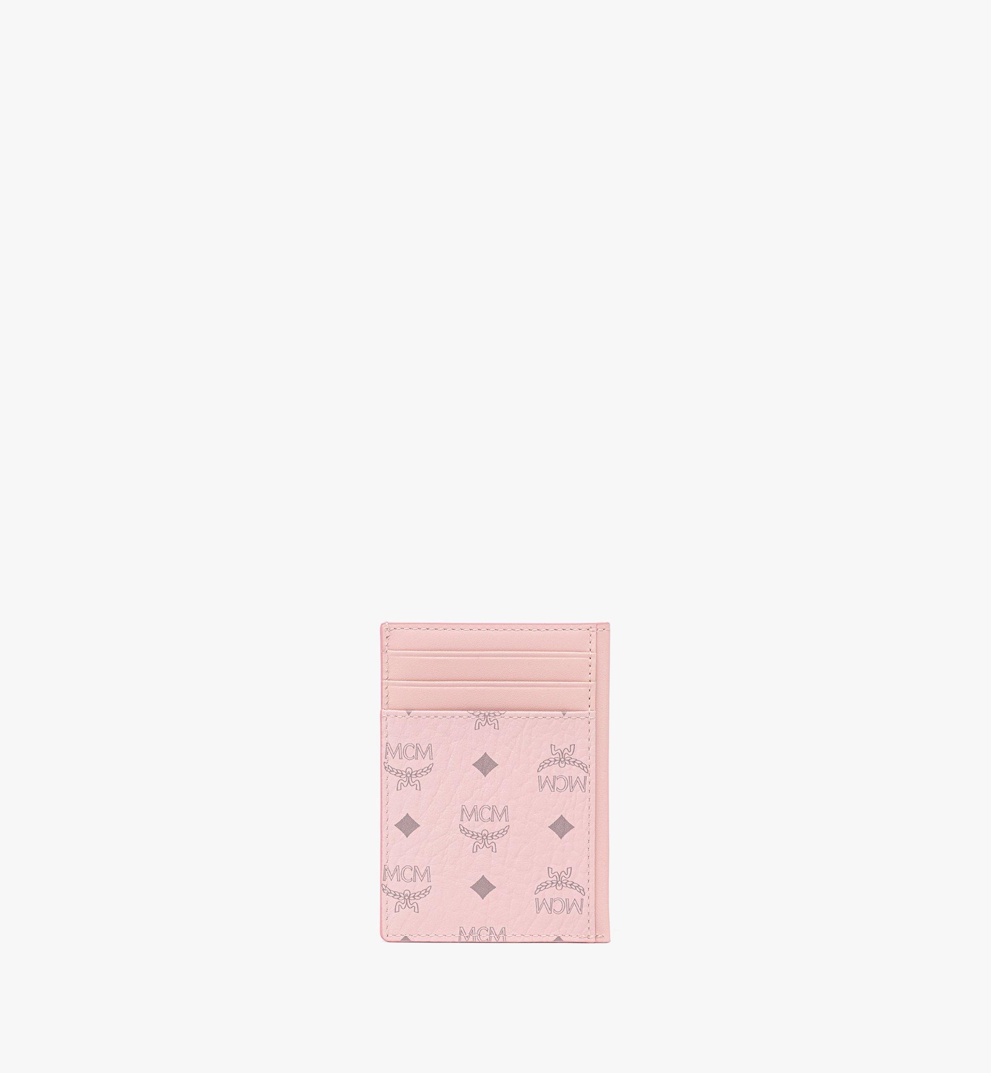 MCM N/S Card Case in Visetos Pink MXAEATA01QH001 Alternate View 2