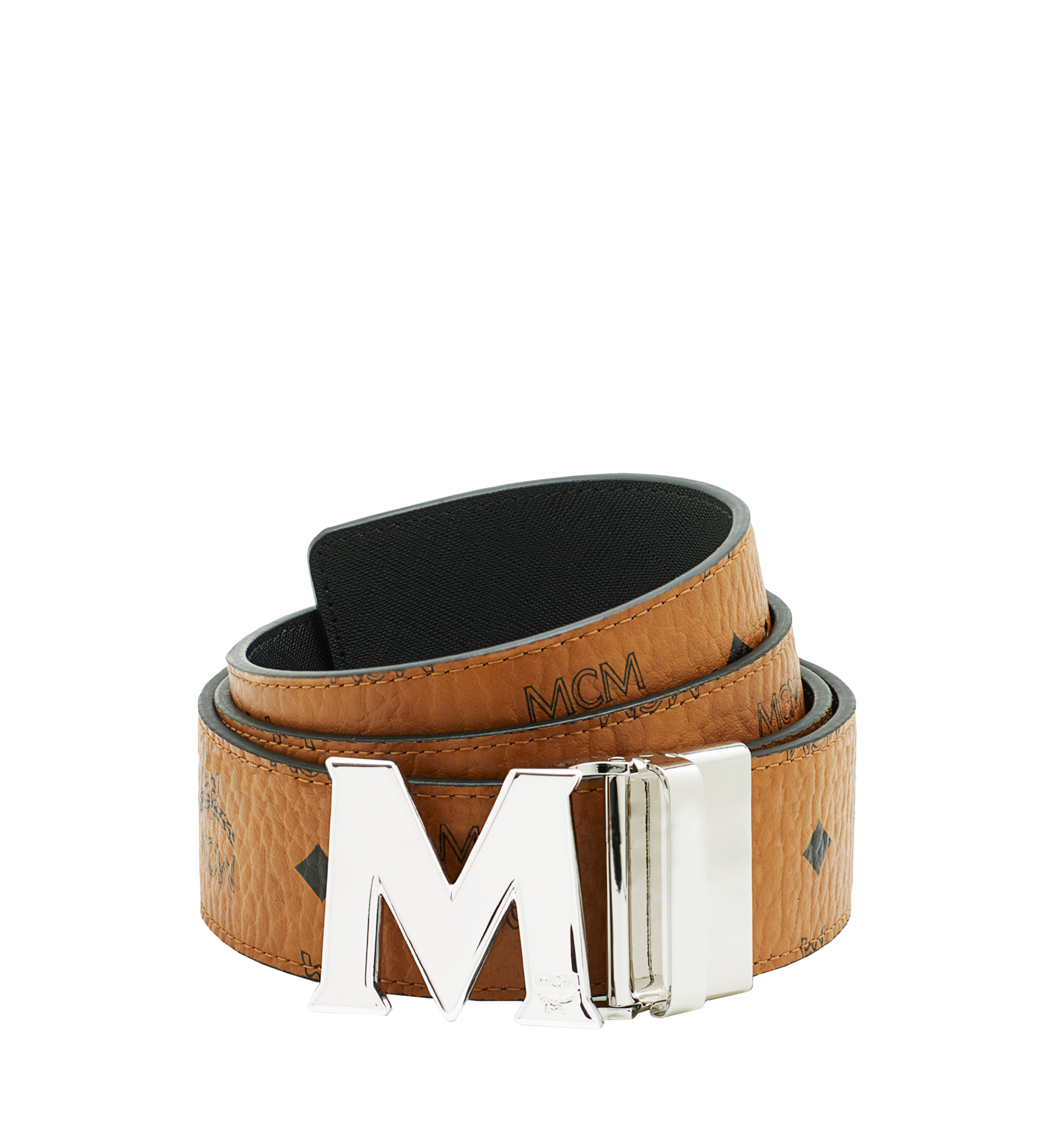 MCM Claus M Reversible Belt 1.75" in Visetos Cognac MXB6SVI91CO130 Alternate View 1