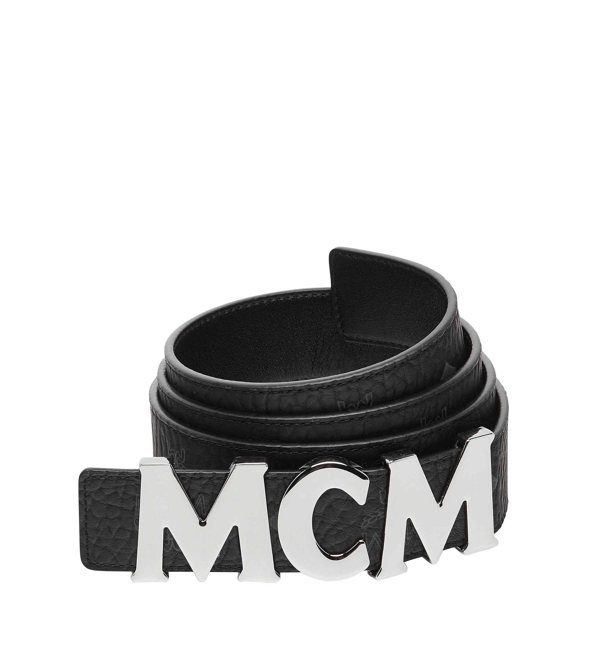 MCM MCM Letter Belt 1.5" in Visetos Black MXB7AMM08BK130 Alternate View 1