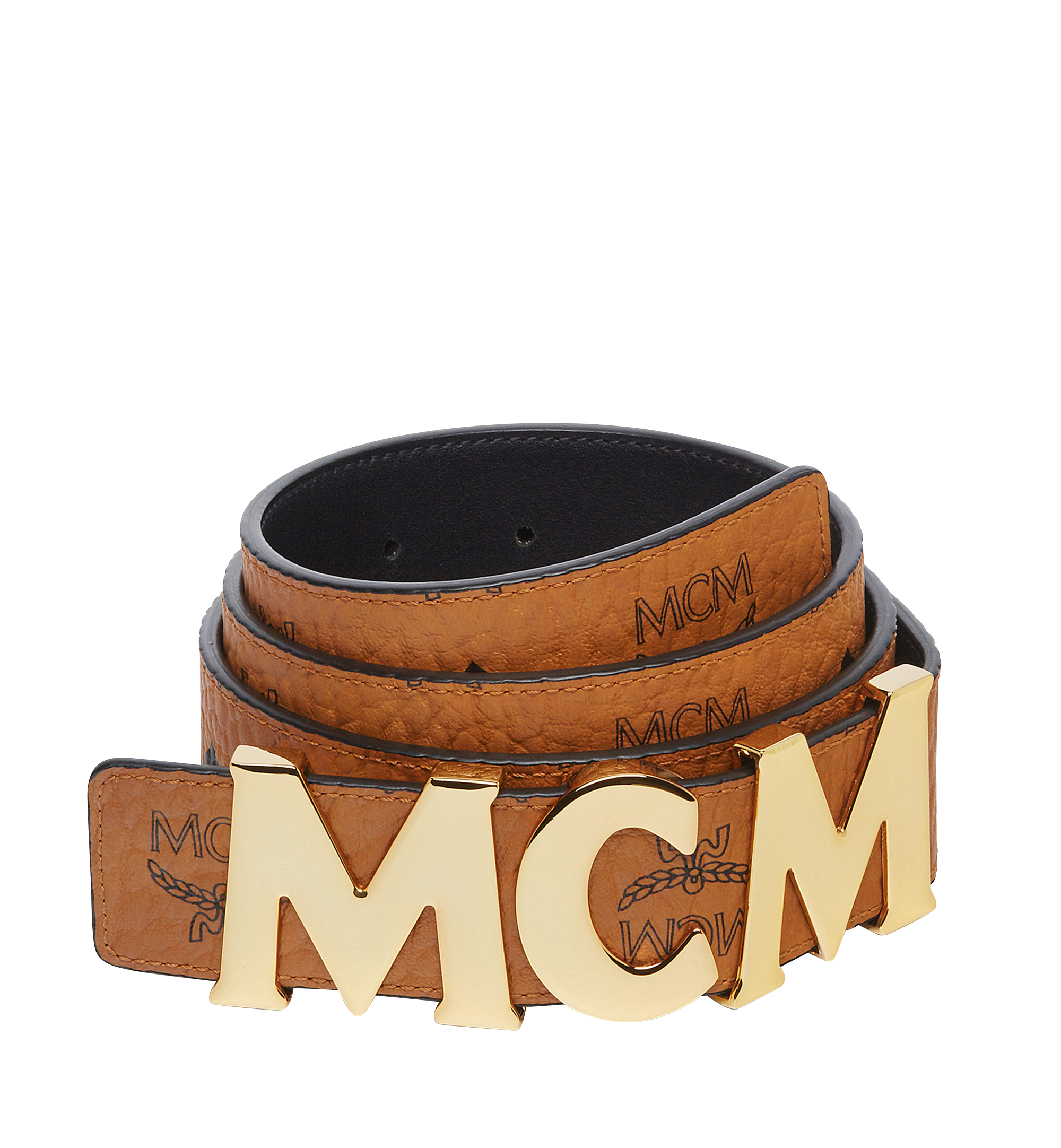 MCM MCM Letter Belt 1.5" in Visetos Cognac MXB7AMM08CO120 Alternate View 1
