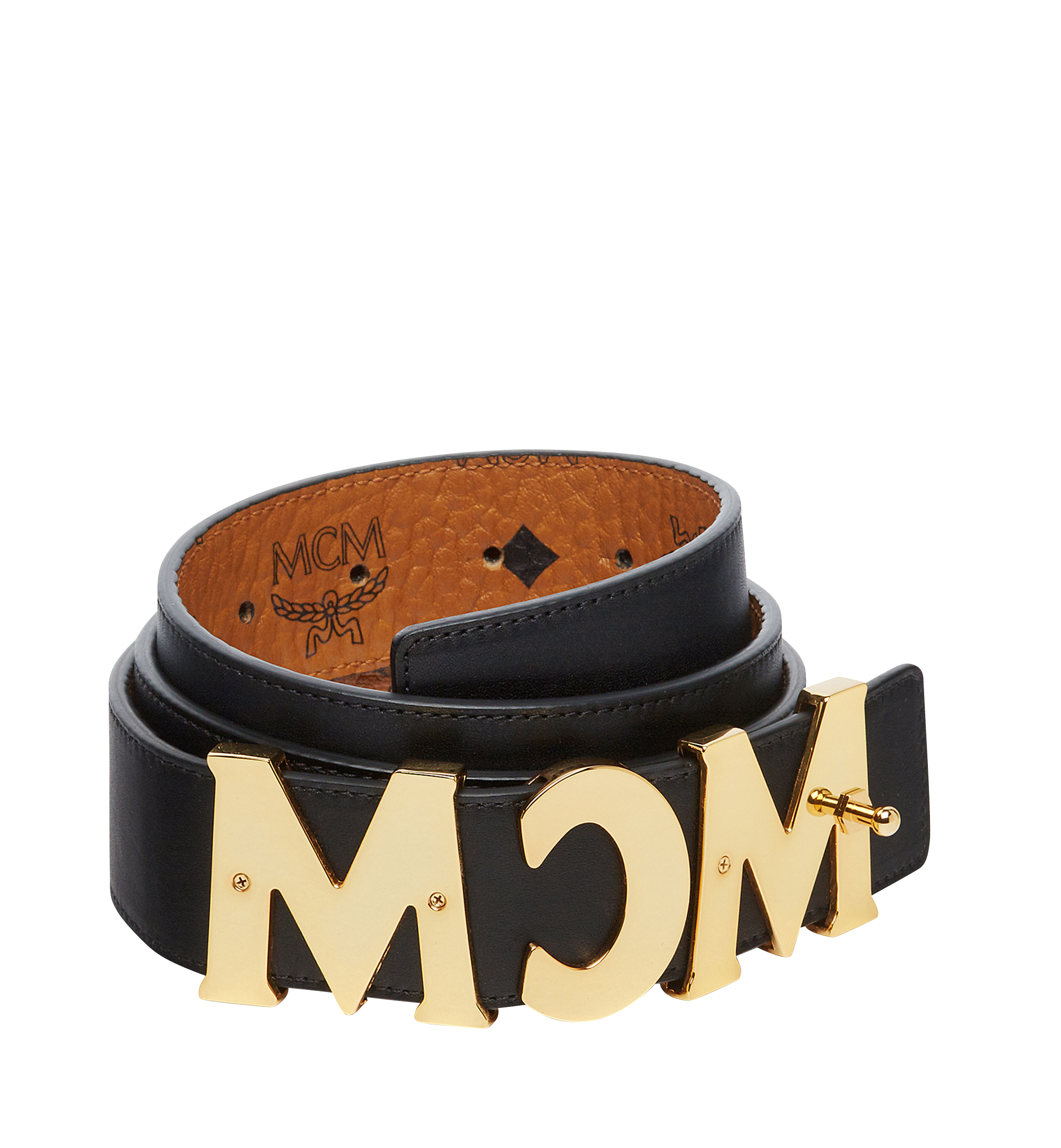 MCM MCM Letter Belt 1.5" in Visetos Cognac MXB7AMM08CO120 Alternate View 1