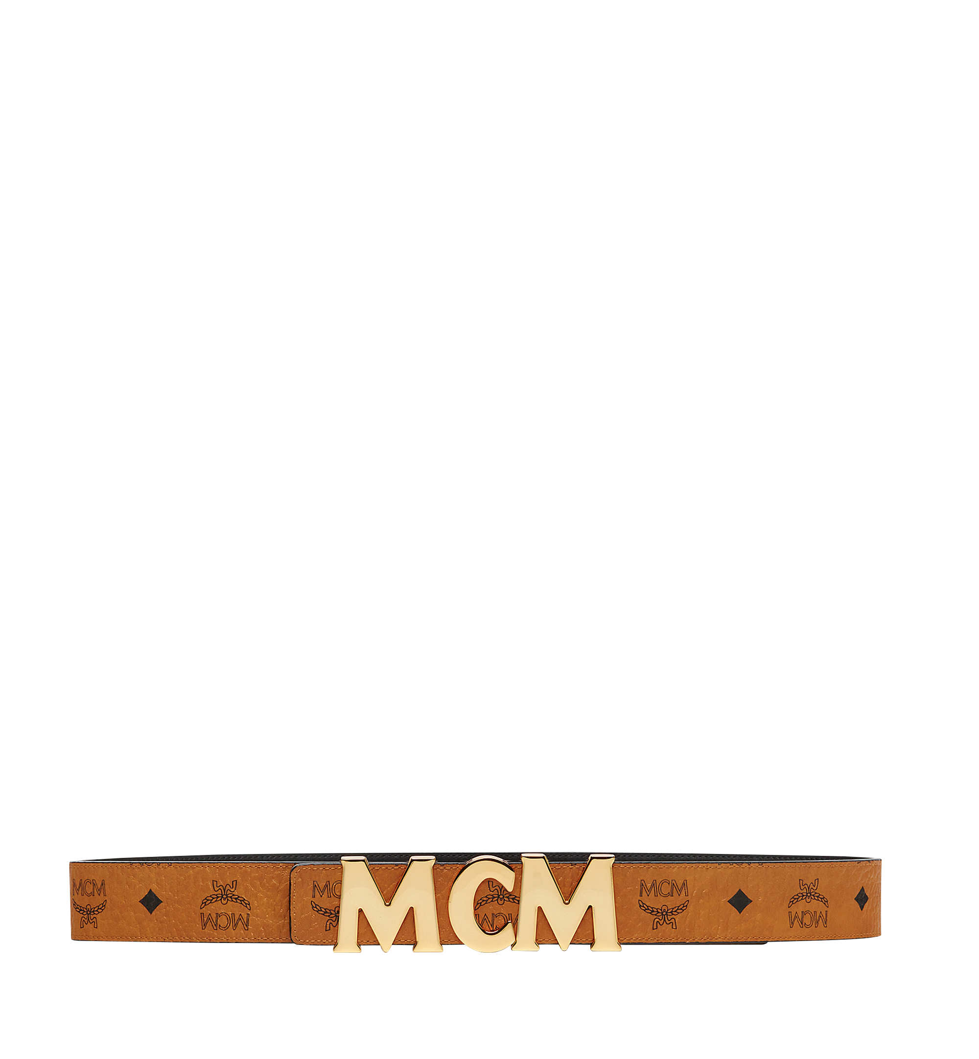 MCM MCM Letter Belt 1.5" in Visetos Cognac MXB7AMM08CO120 Alternate View 2