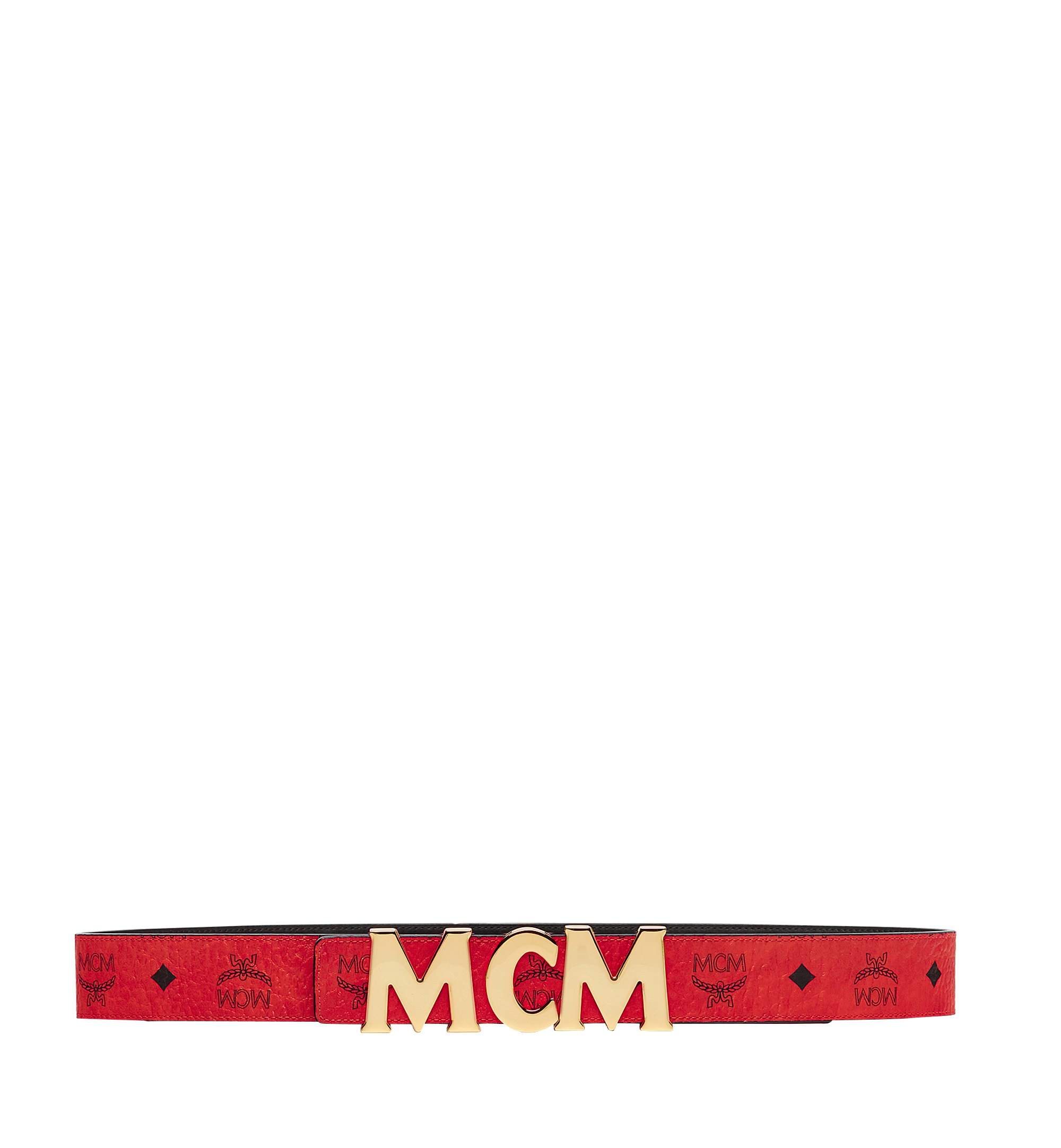 MCM Ceinture avec lettres 3,8 cm en Visetos Red MXB7AMM08RU130 Plus de photos 1