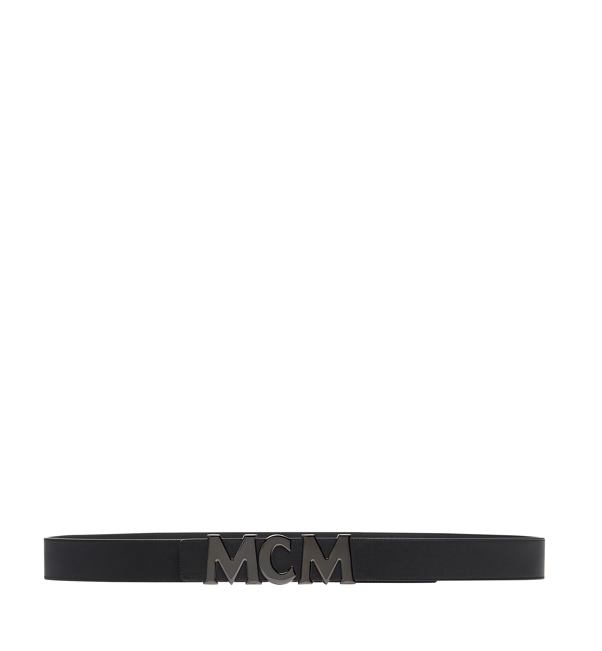 MCM Ceinture lettre 3,81 cm en cuir Nappa Black MXB7AMM10BK110 Plus de photos 2