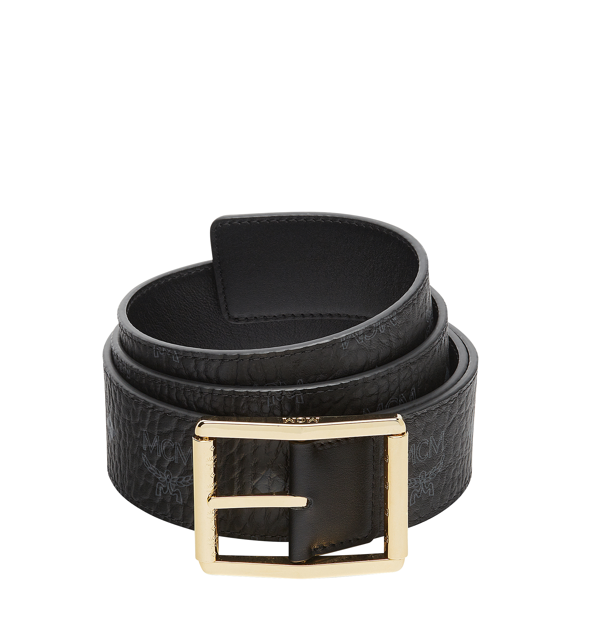 MCM Reversible Dress Belt 1.75" in Visetos Black MXB8SDB05BK001 Alternate View 1