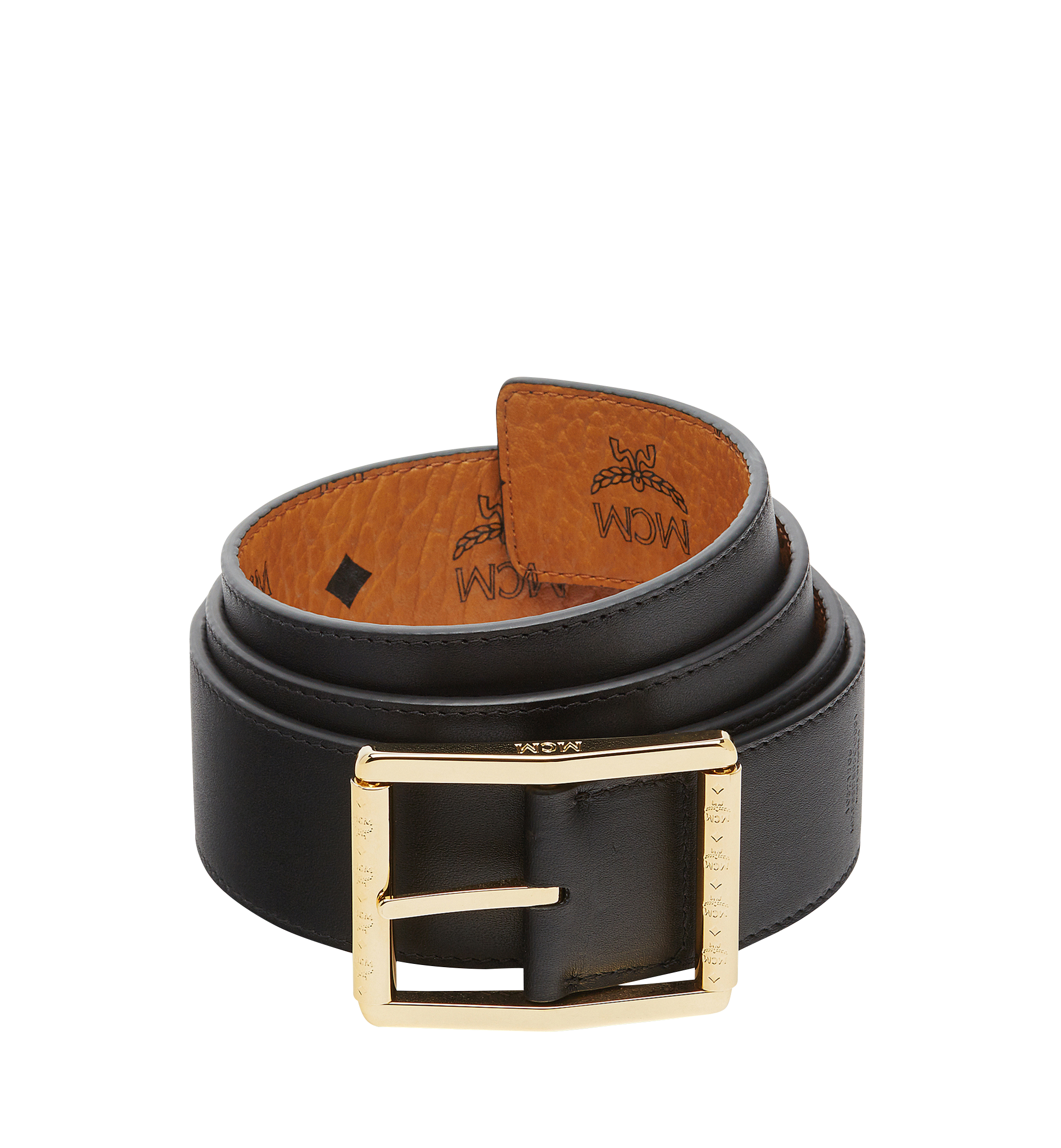MCM Reversible Dress Belt 1.75" in Visetos Cognac MXB8SDB05CO001 Alternate View 1