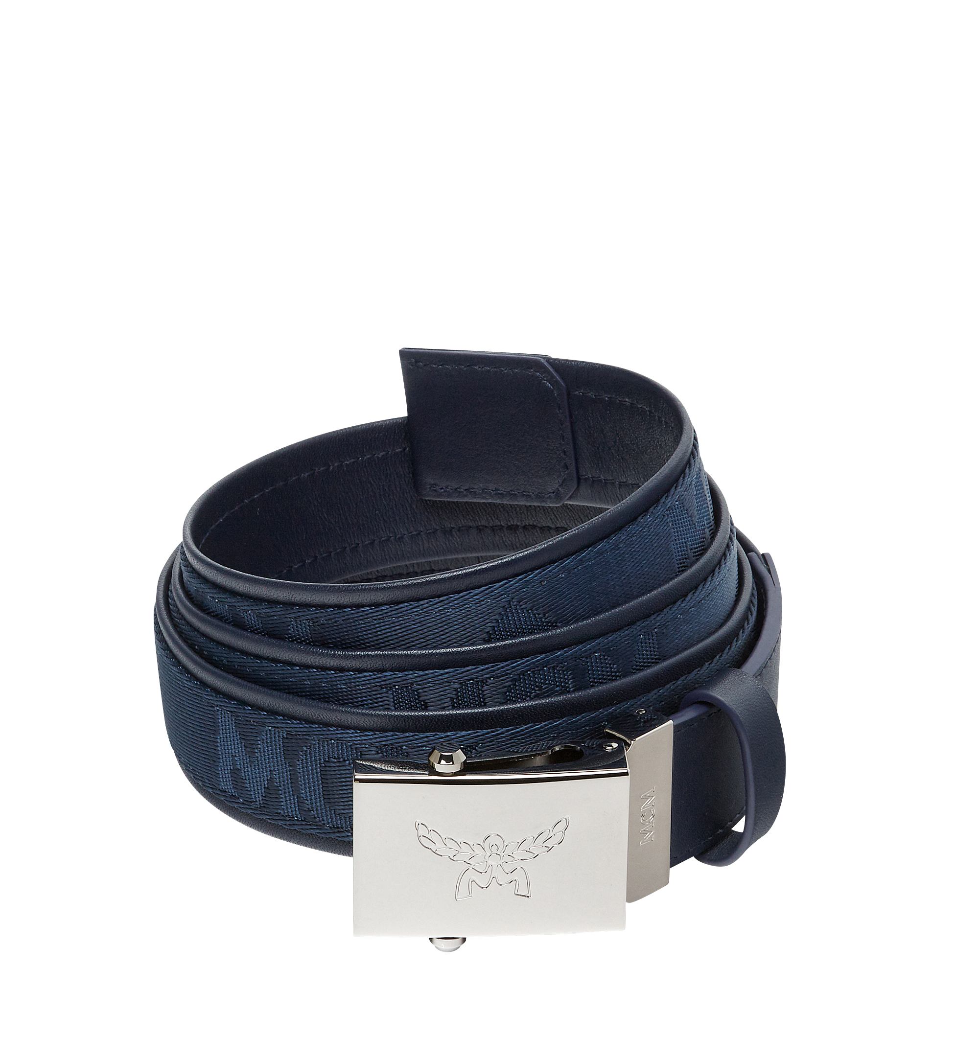 MCM Laurel Belt 1.4" in Woven Nylon Navy MXB8SMM21VY130 Alternate View 1