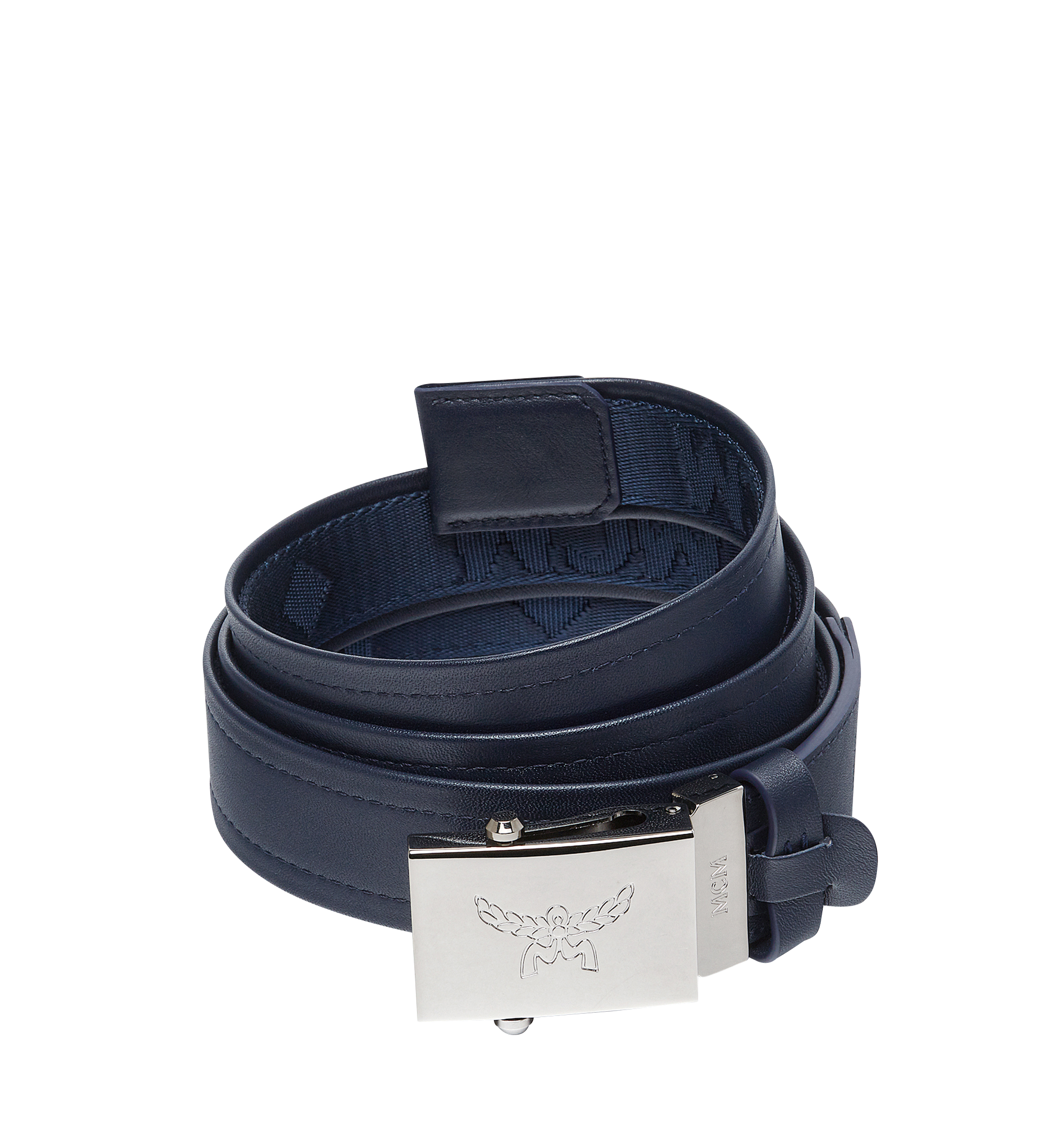 MCM Laurel Belt 1.4" in Woven Nylon Navy MXB8SMM21VY130 Alternate View 1