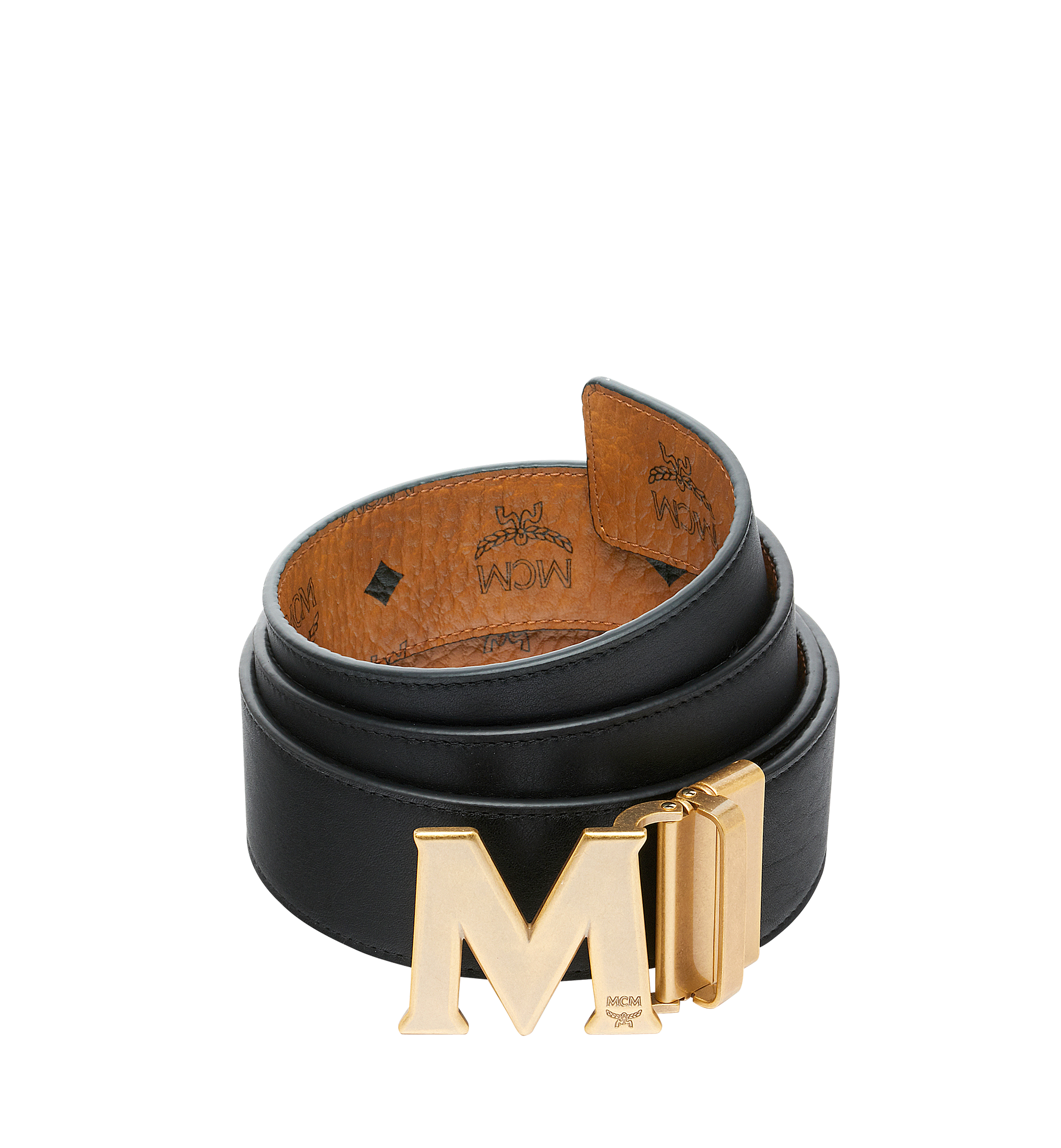MCM Ceinture réversible Claus Antique M 4,50 cm en Visetos Cognac MXB9SVI11CO001 Plus de photos 1