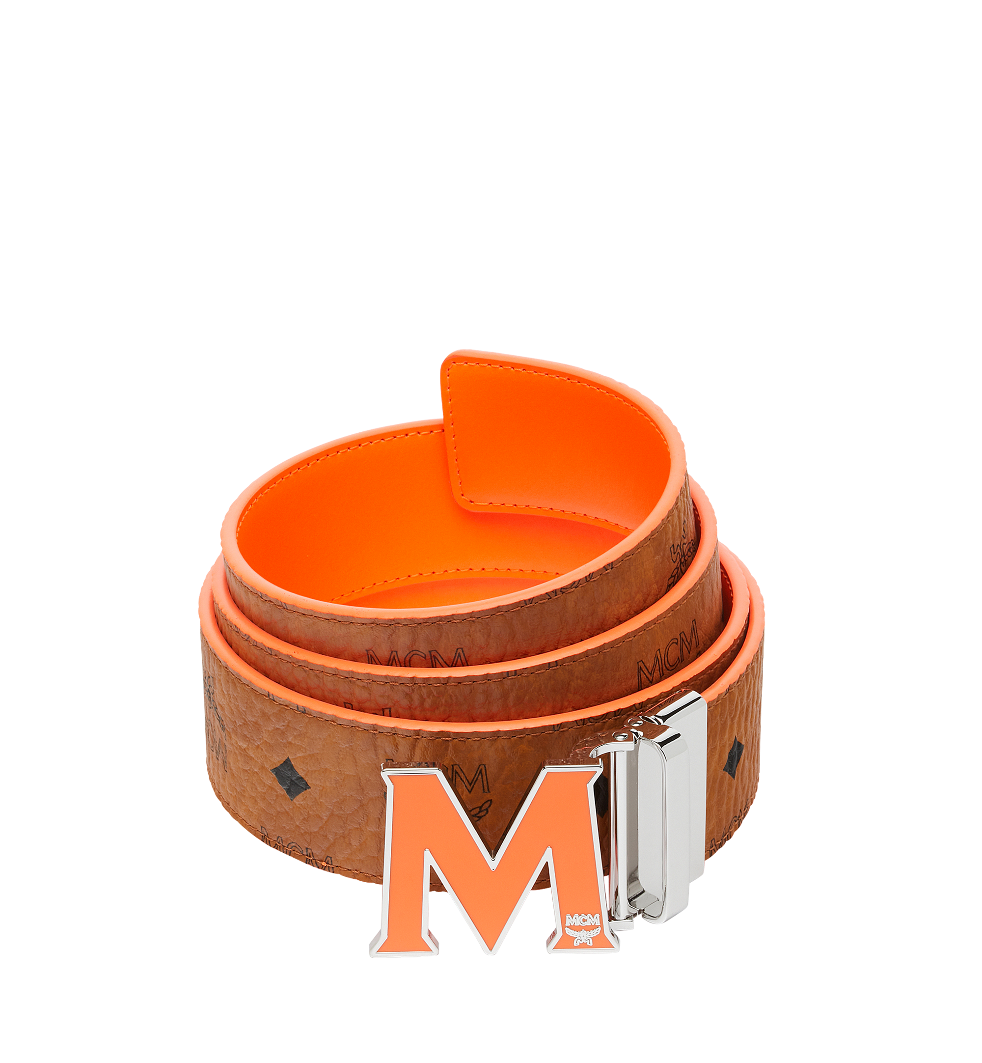 MCM Claus Flat M Reversible Belt 1.5" in Visetos Cognac MXB9SVI28CO001 Alternate View 1