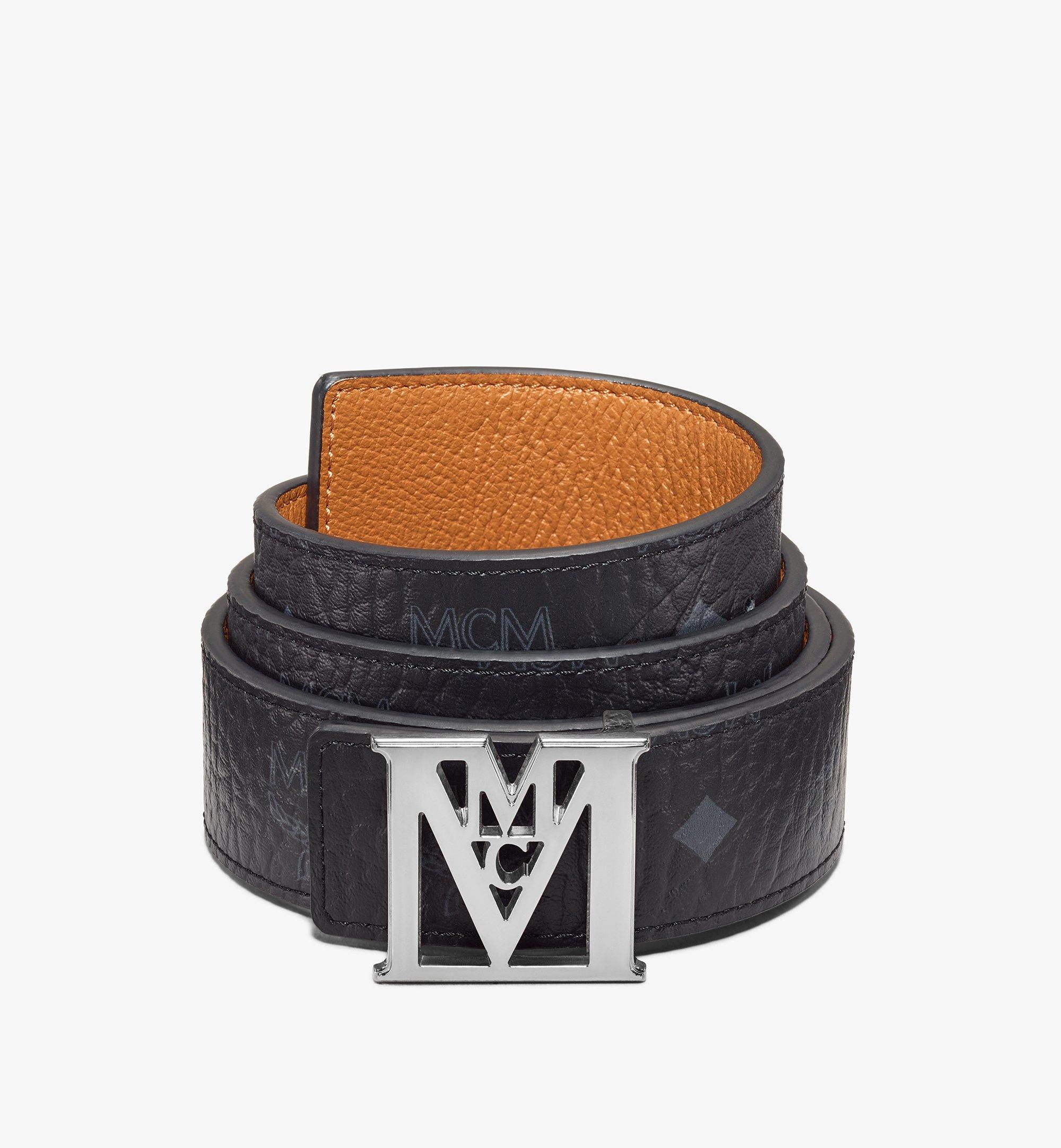 MCM Mena M Reversible Belt 1.5" in Visetos Black MXBAALM04BK110 Alternate View 1