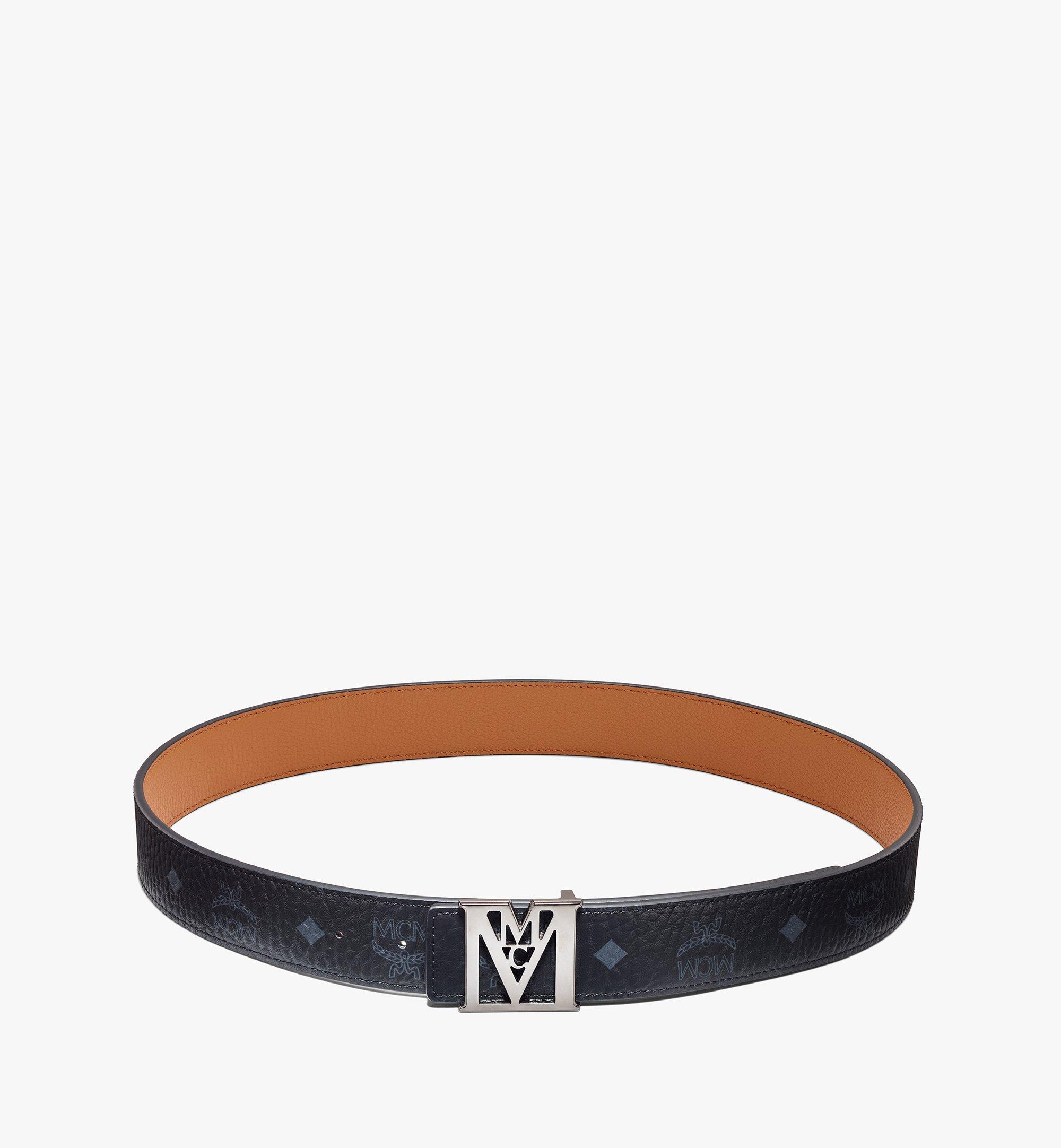MCM Mena M Reversible Belt 1.5" in Visetos Black MXBAALM04BK110 Alternate View 2