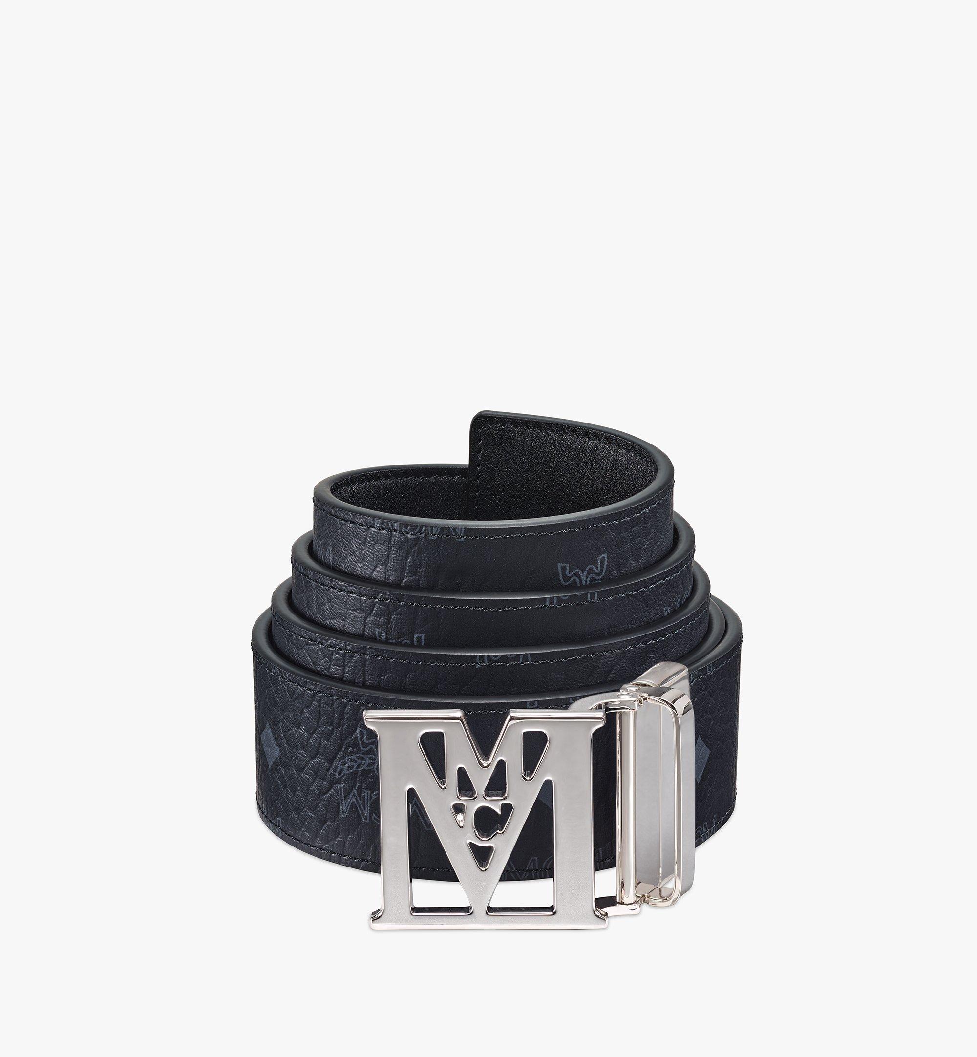 MCM Mena M Reversible Belt 4.5 cm in Visetos Black MXBAALM06BK001 Alternate View 1